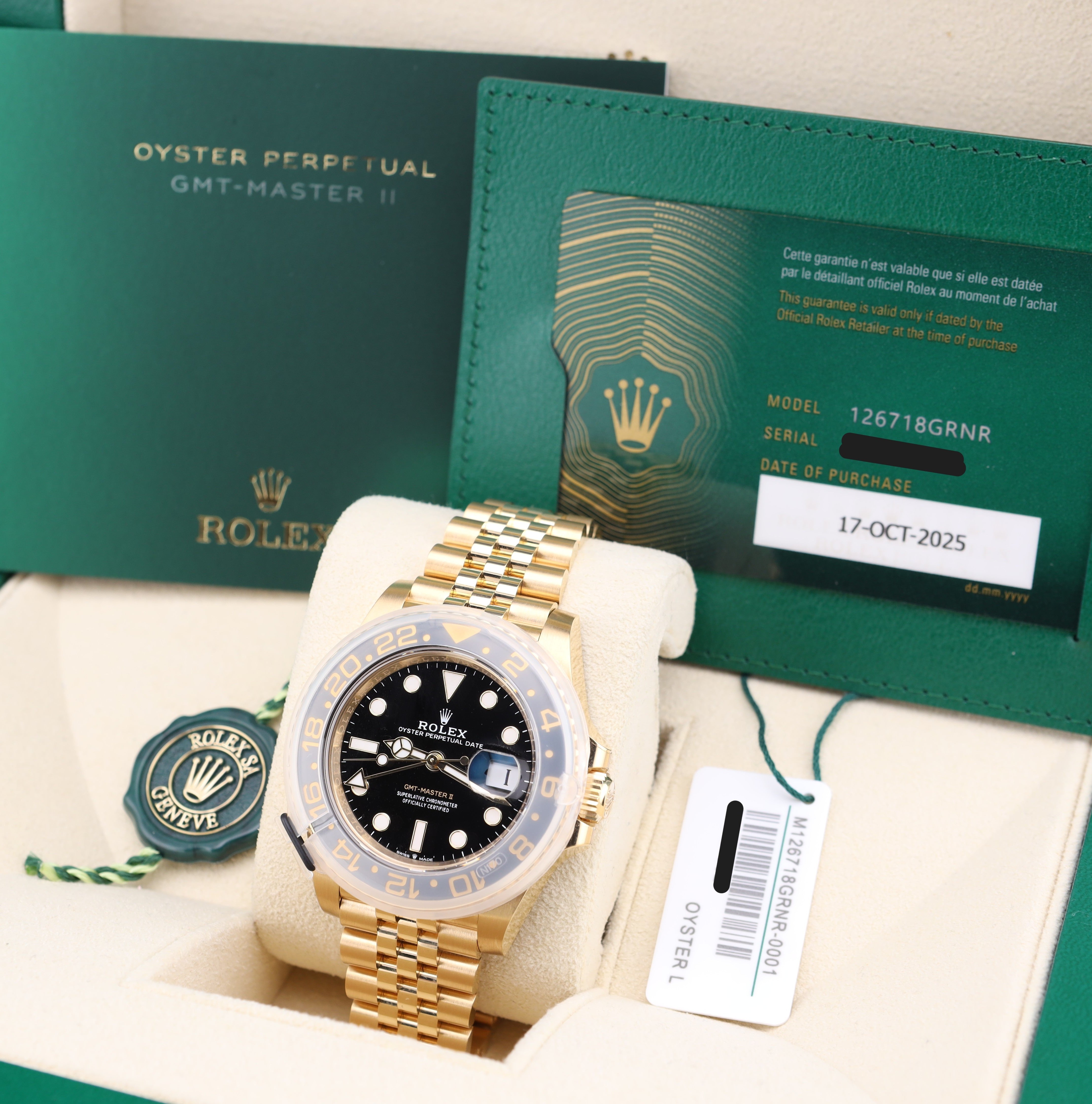 Rolex GMT-Master II Black Dial 18K Gold Jubilee 126718GRNR – MVP