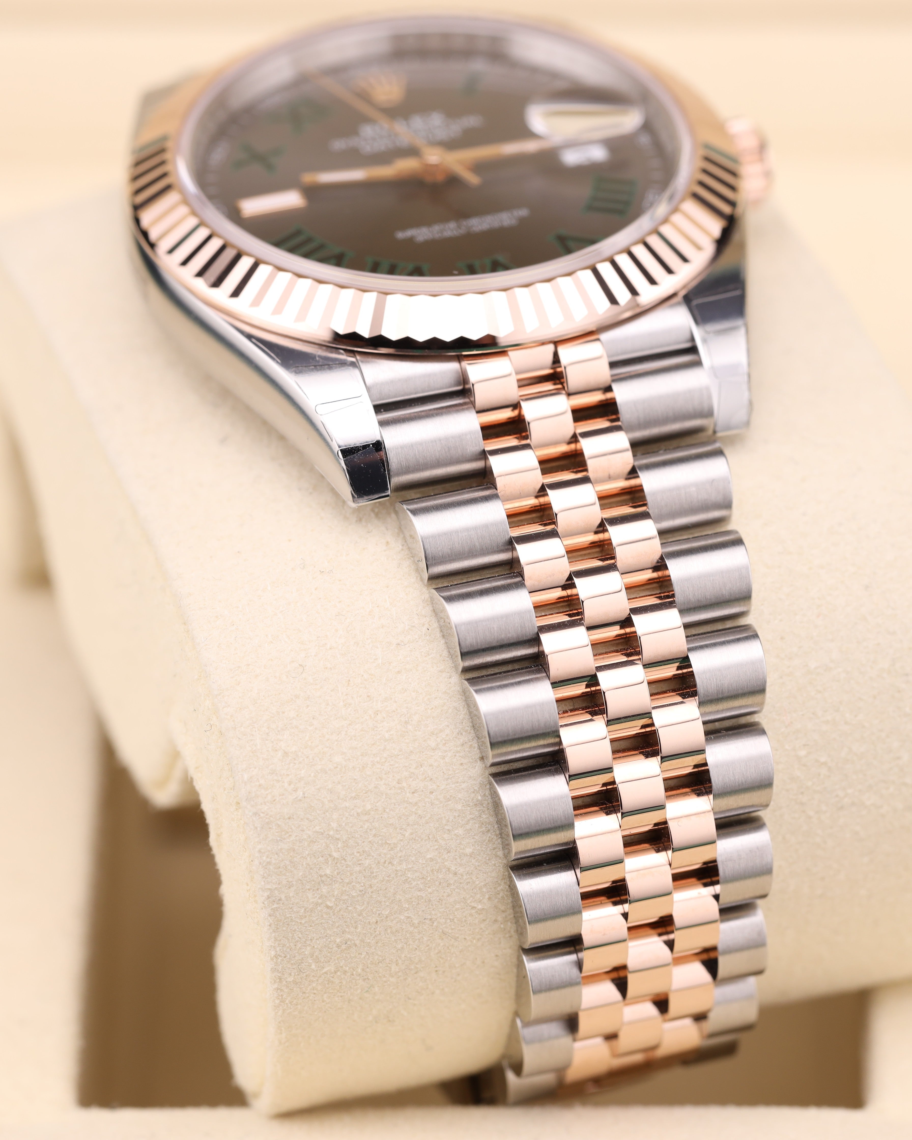 Rolex Datejust 41 Rose Gold Wimbledon on Jubilee 126331