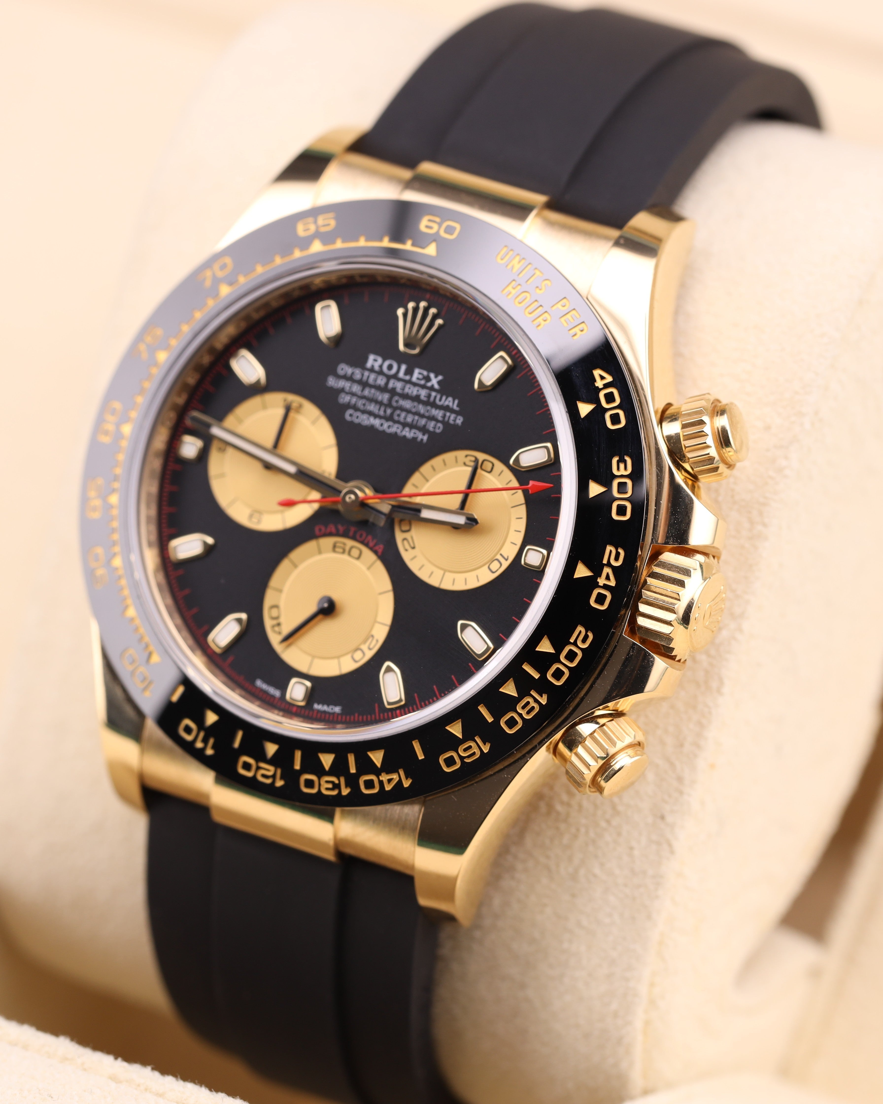 Rolex Daytona Paul Newman Yellow Gold Black Dial 116518LN Oysterflex
