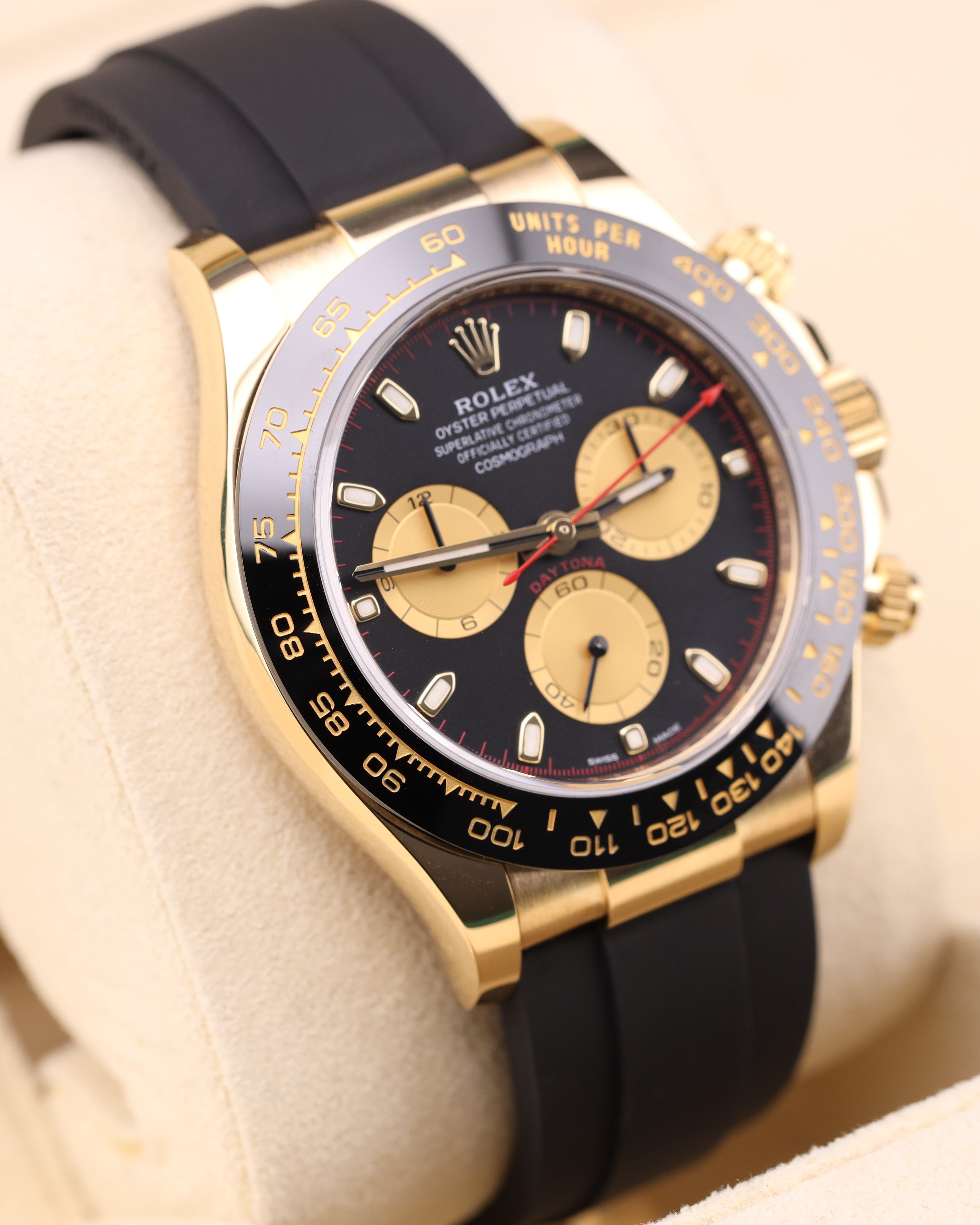 Rolex Daytona Paul Newman Yellow Gold Black Dial 116518LN Oysterflex