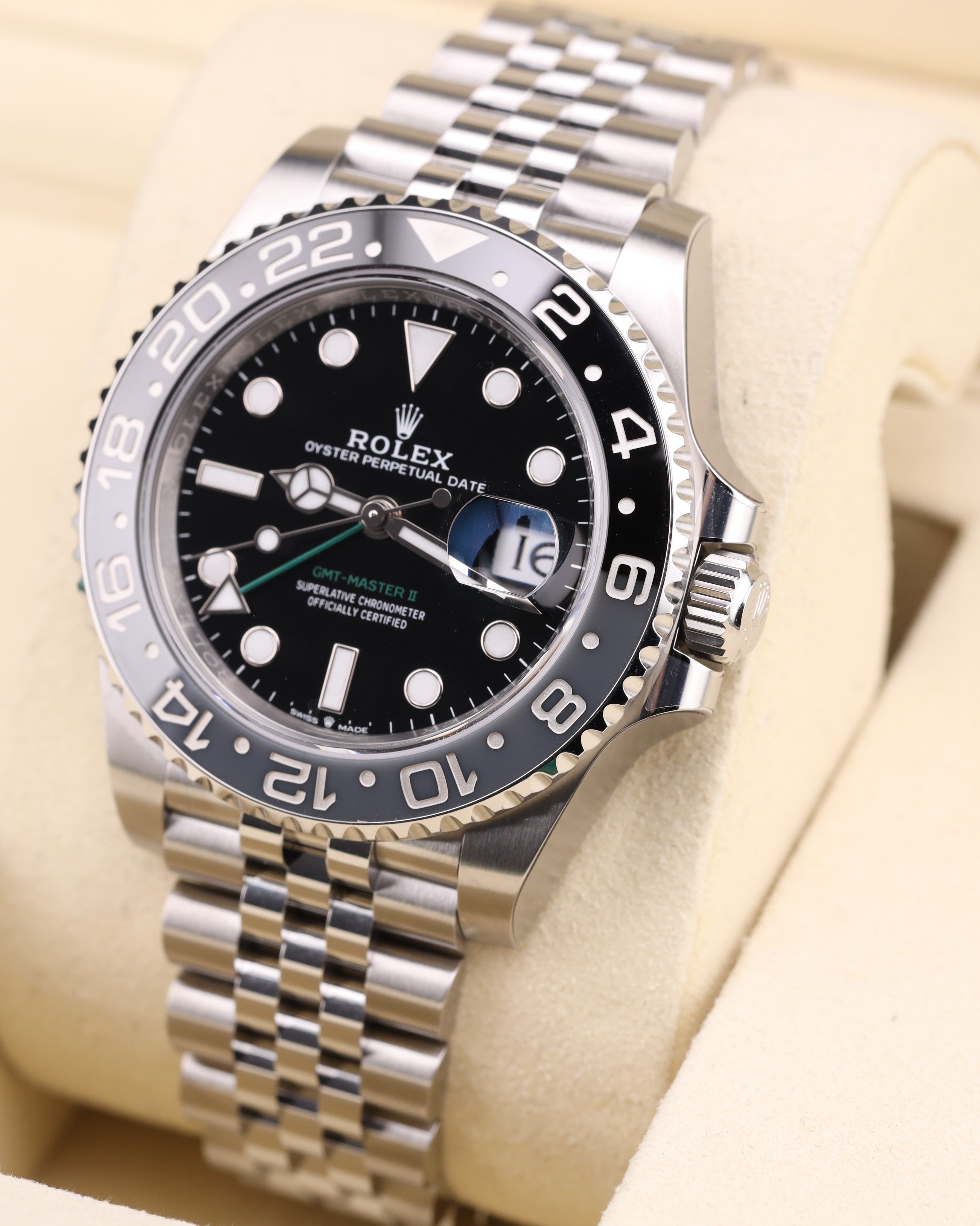 Rolex GMT-Master II Bruce Wayne on Jubilee 126710GRNR Factory Stickers 2026