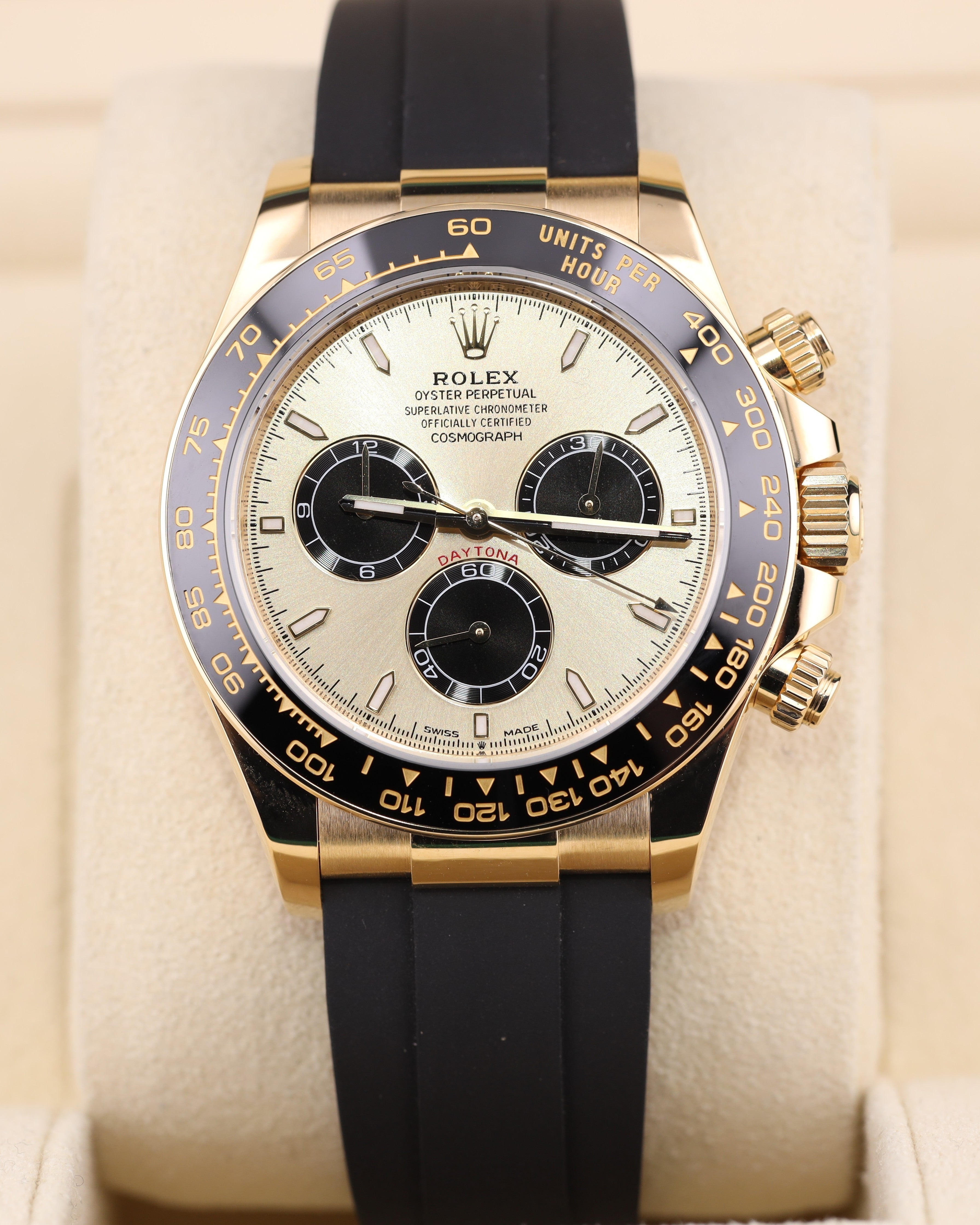 Rolex Daytona Pikacho Champagne Dial Oysterflex 18k Yellow Gold 126518LN