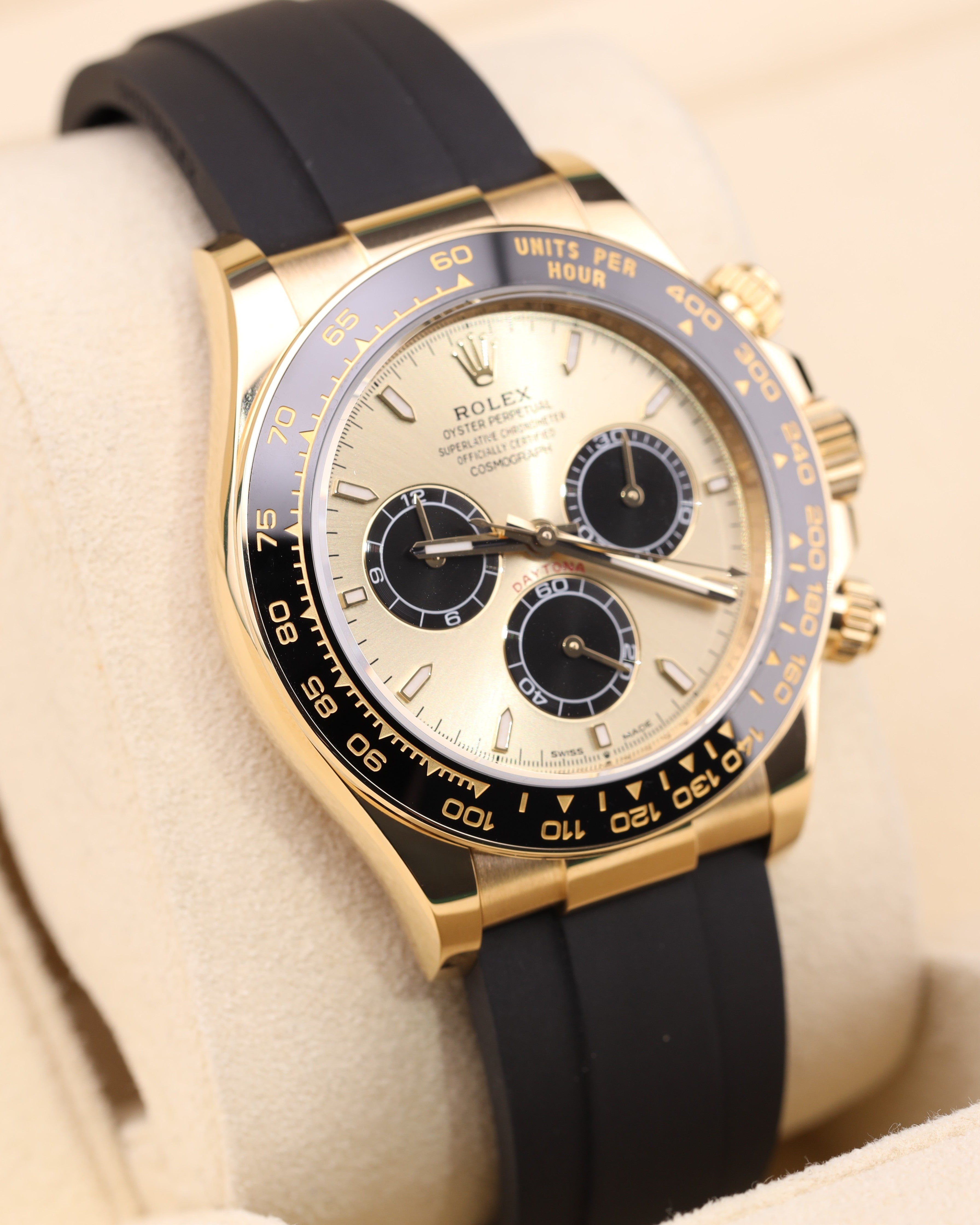 Rolex Daytona Pikacho Champagne Dial Oysterflex 18k Yellow Gold 126518LN