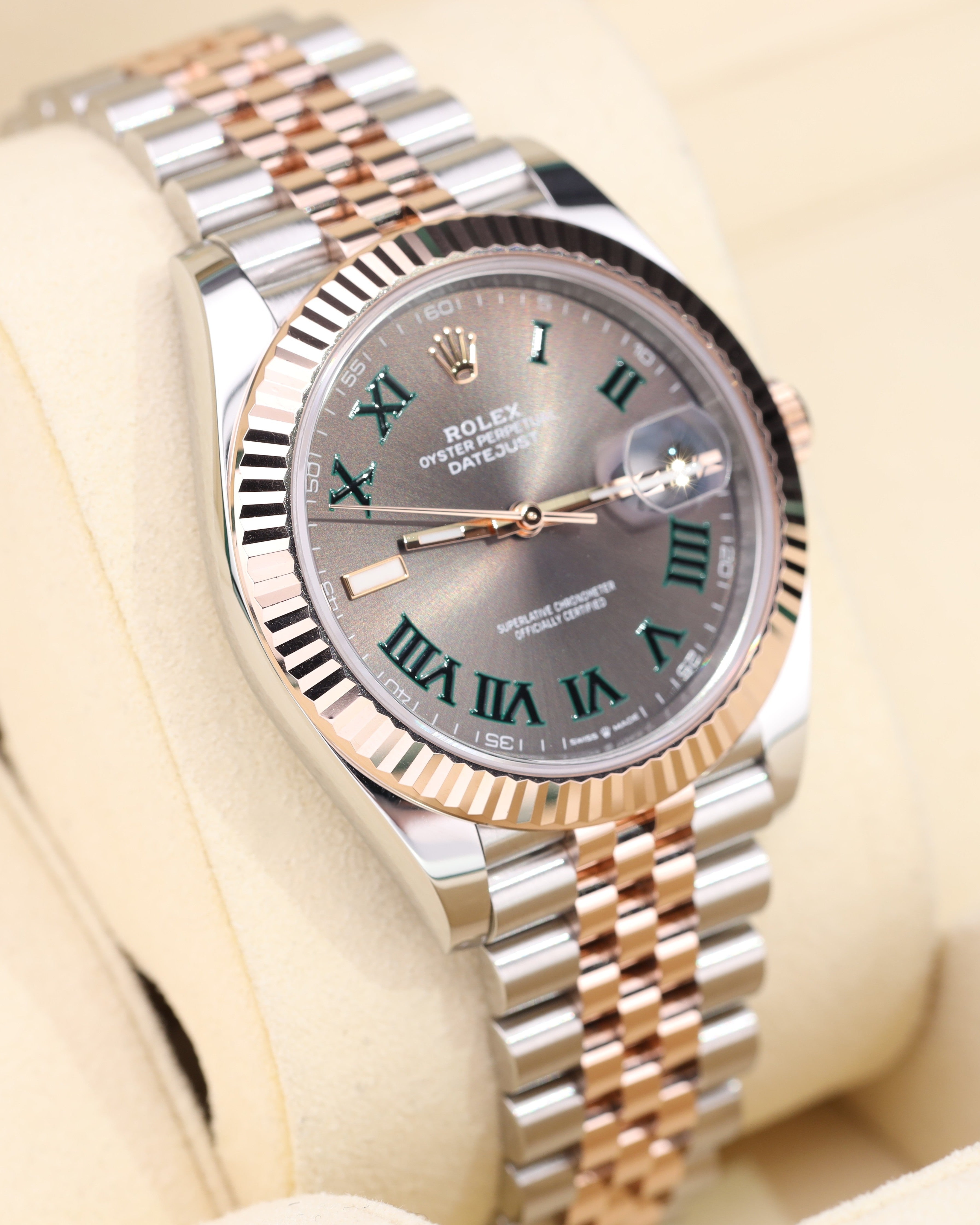 Rolex Datejust 41 Wimbledon Dial Two Tone Rose Gold Jubilee 126331