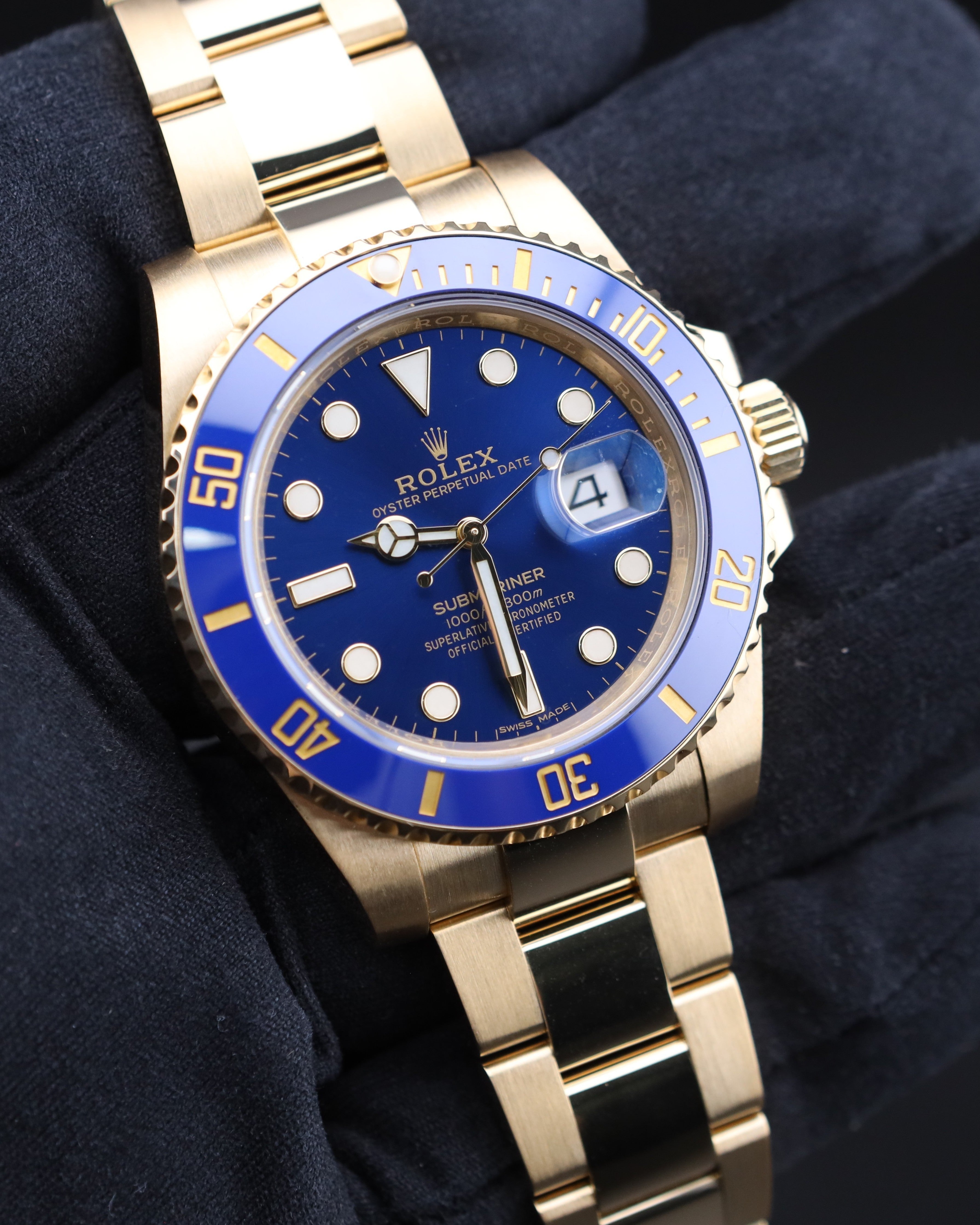 Rolex Submariner Date Gold Bluesy Blue Dial 116618LB – MVP