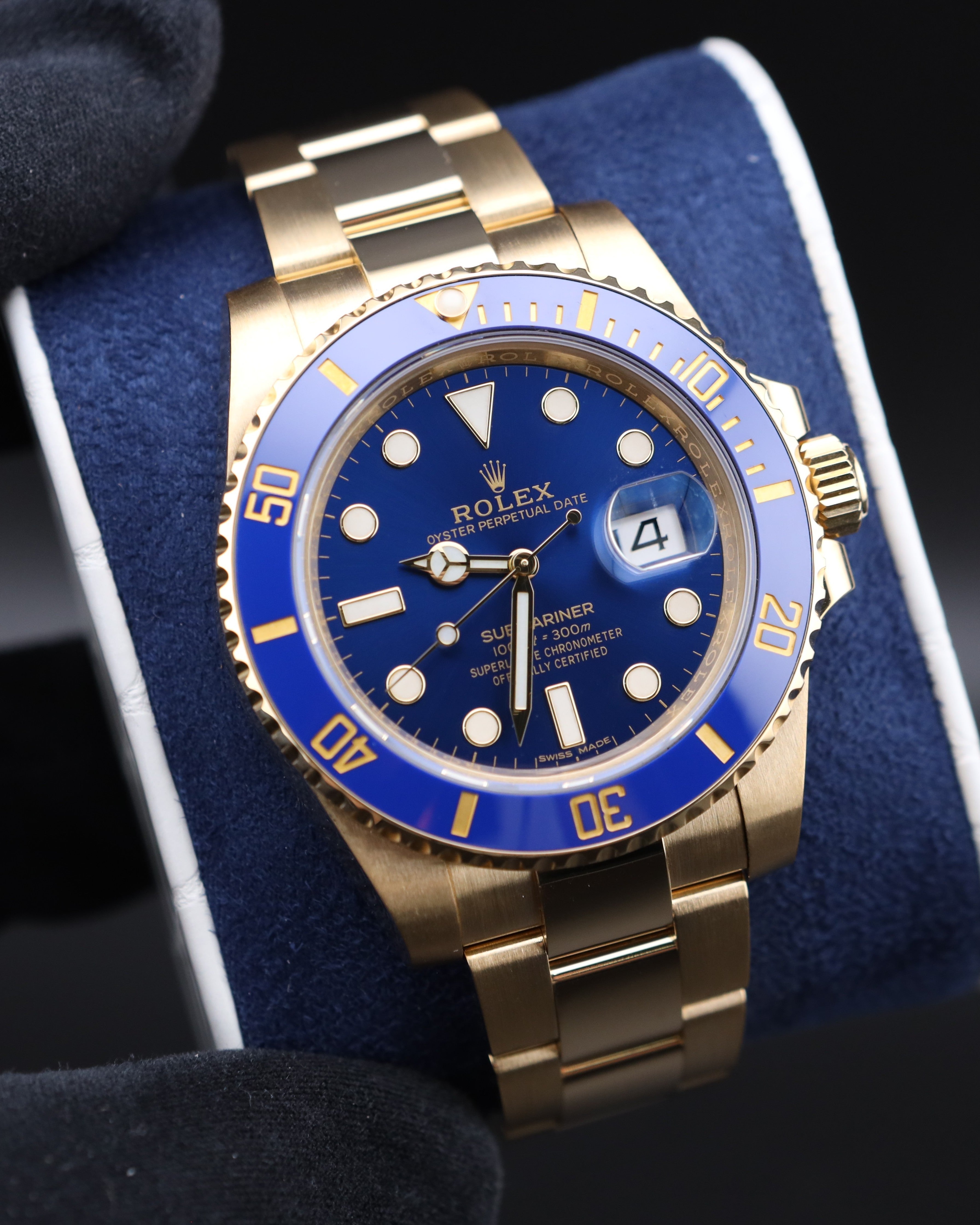 Rolex Submariner Date Gold Bluesy Blue Dial 116618LB 