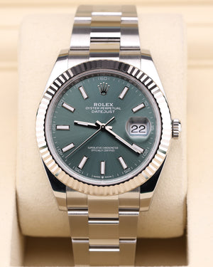Rolex Datejust 41 Mint Green Oyster Fluted Bezel 126334
