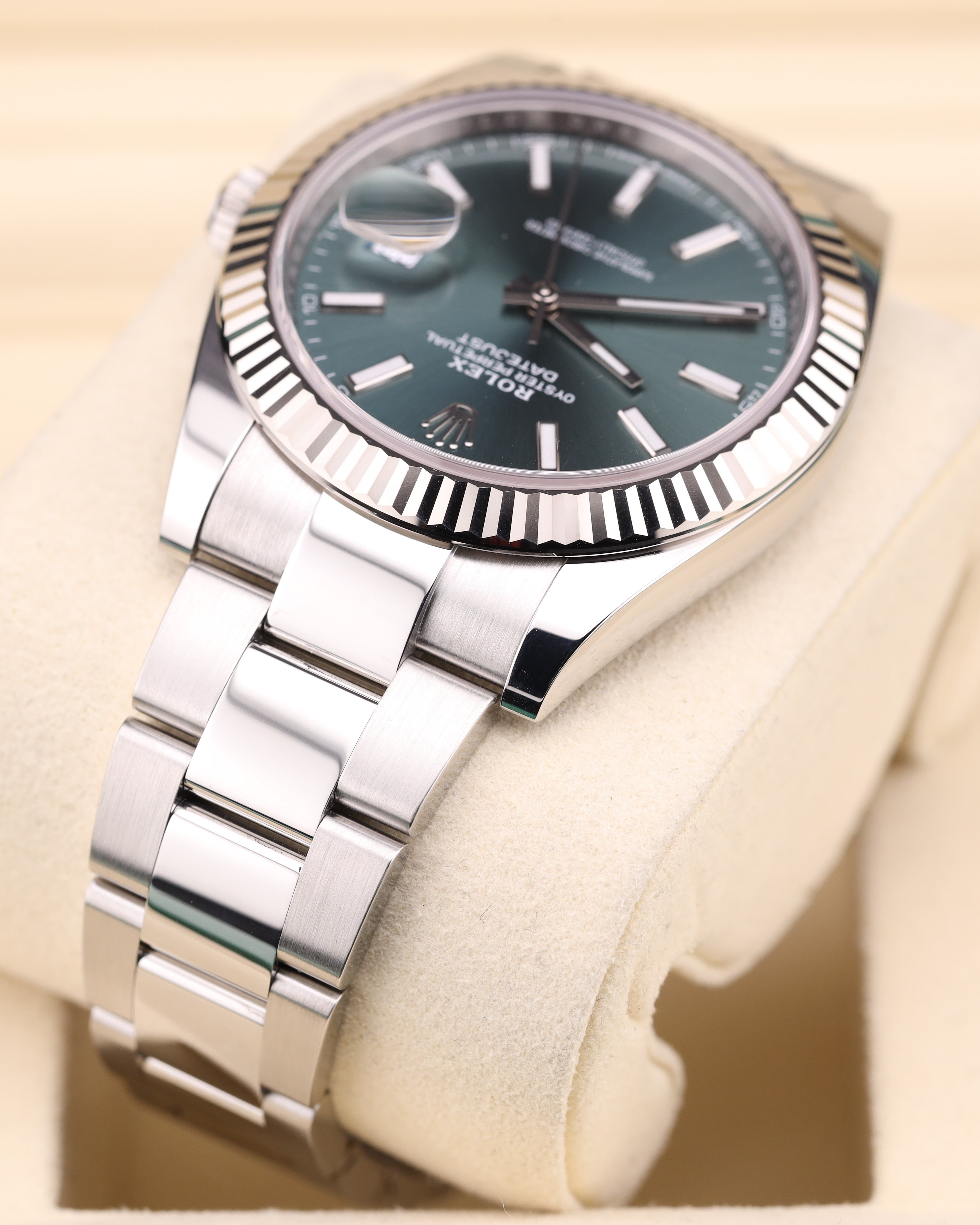 Rolex Datejust 41 Mint Green Oyster Fluted Bezel 126334