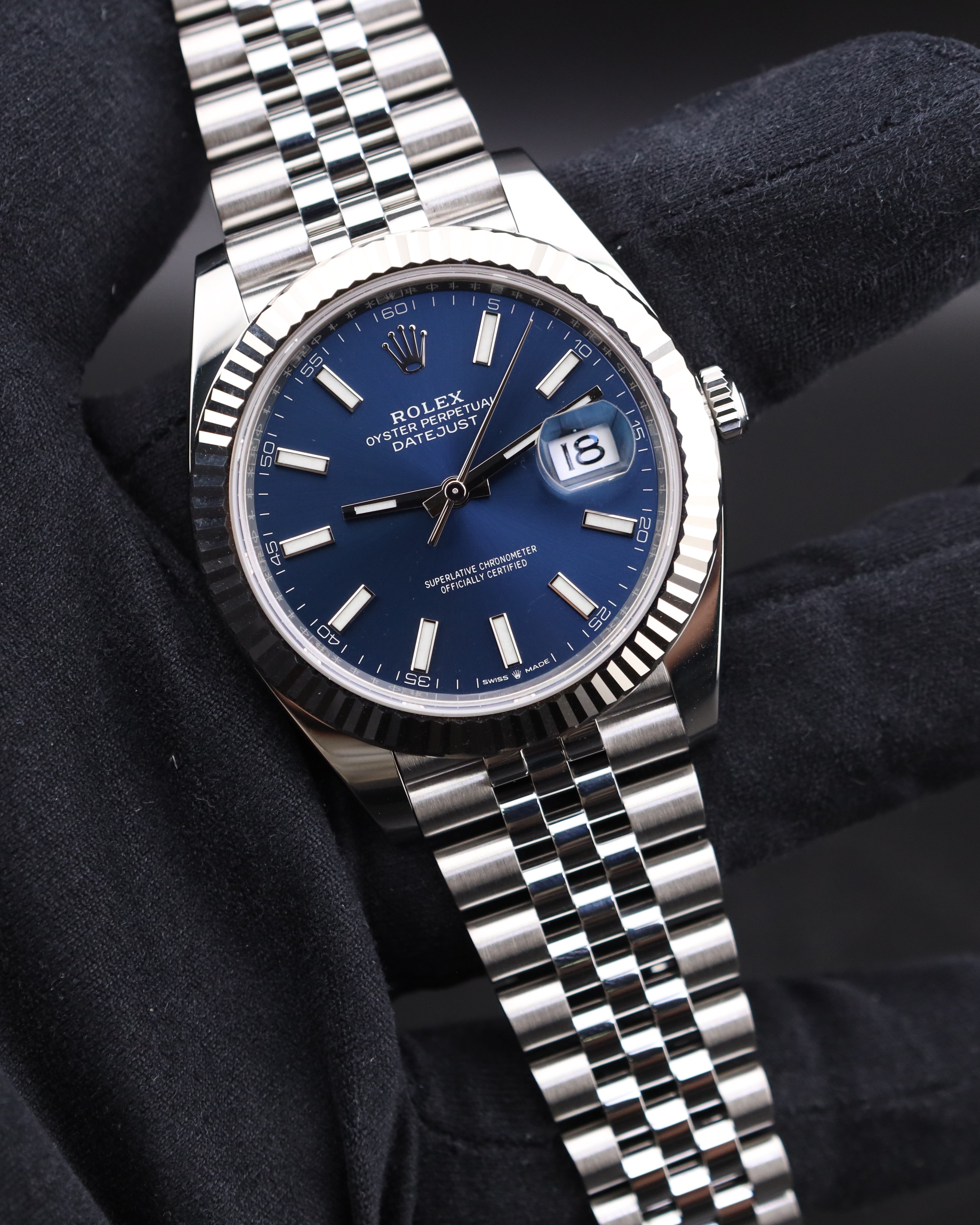 Rolex Datejust 41 Blue Stick Dial on Jubilee 126334 – MVP Jewelers