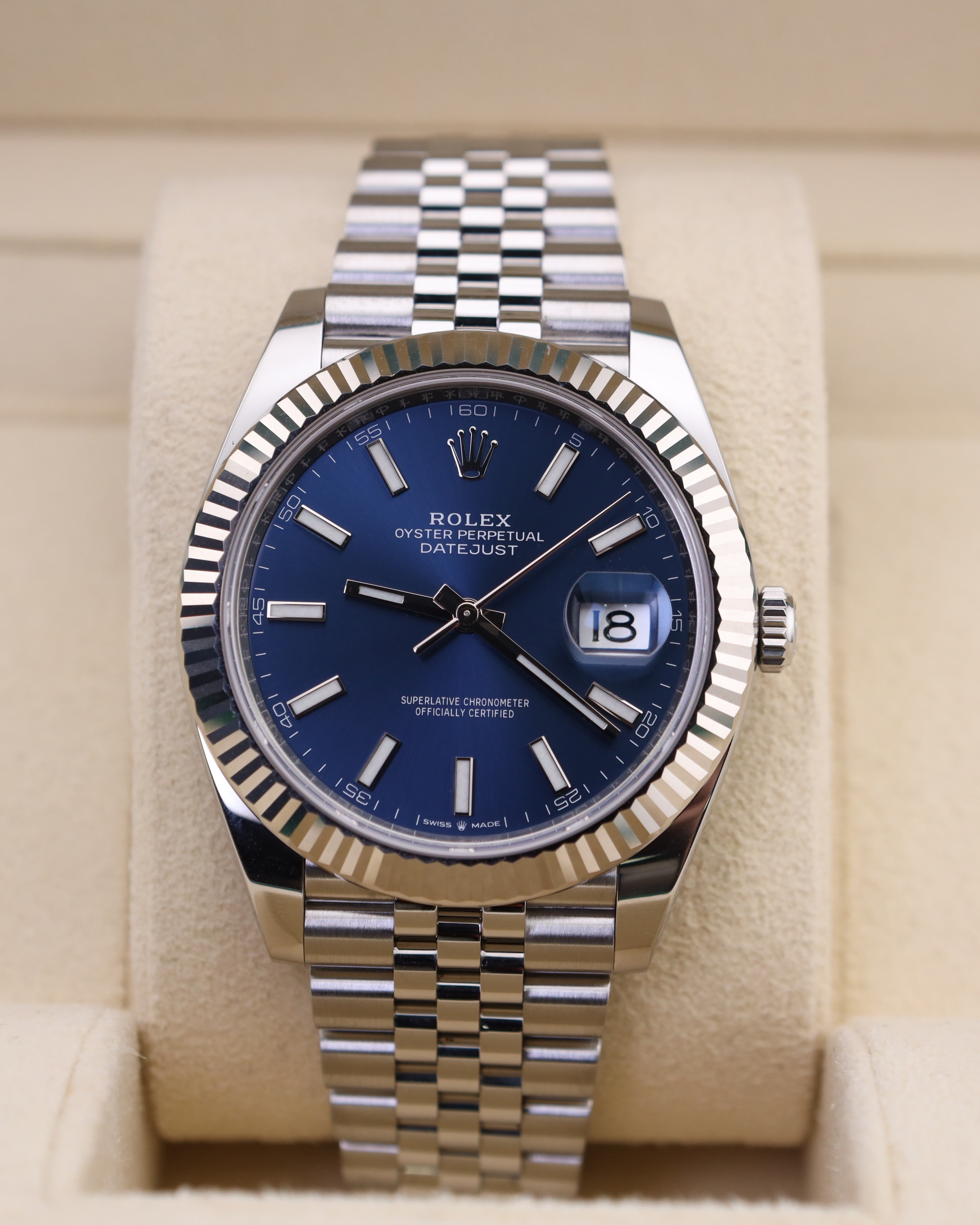 Rolex Datejust 41 Blue Stick Dial on Jubilee 126334
