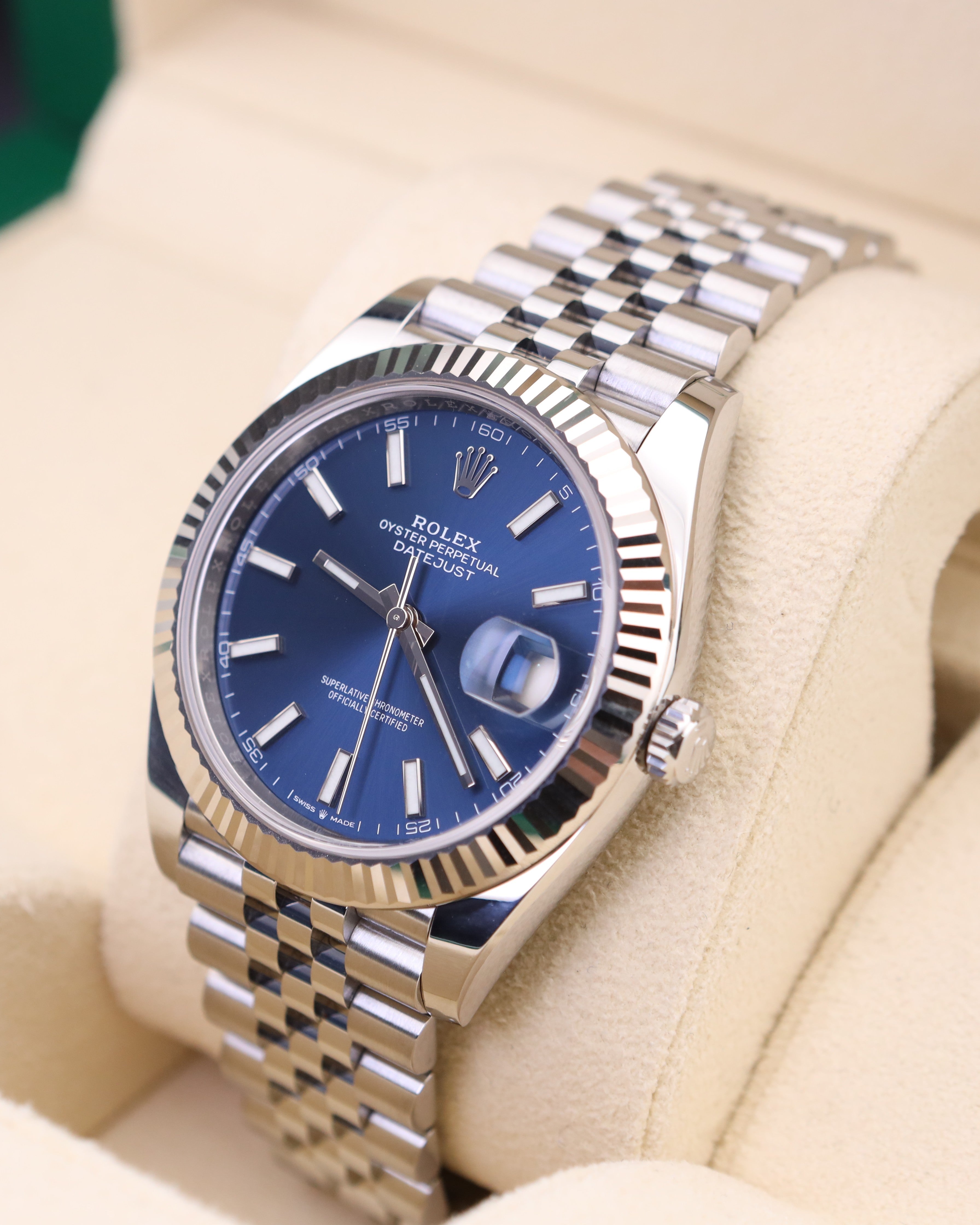 Rolex Datejust 41 Blue Stick Dial on Jubilee 126334