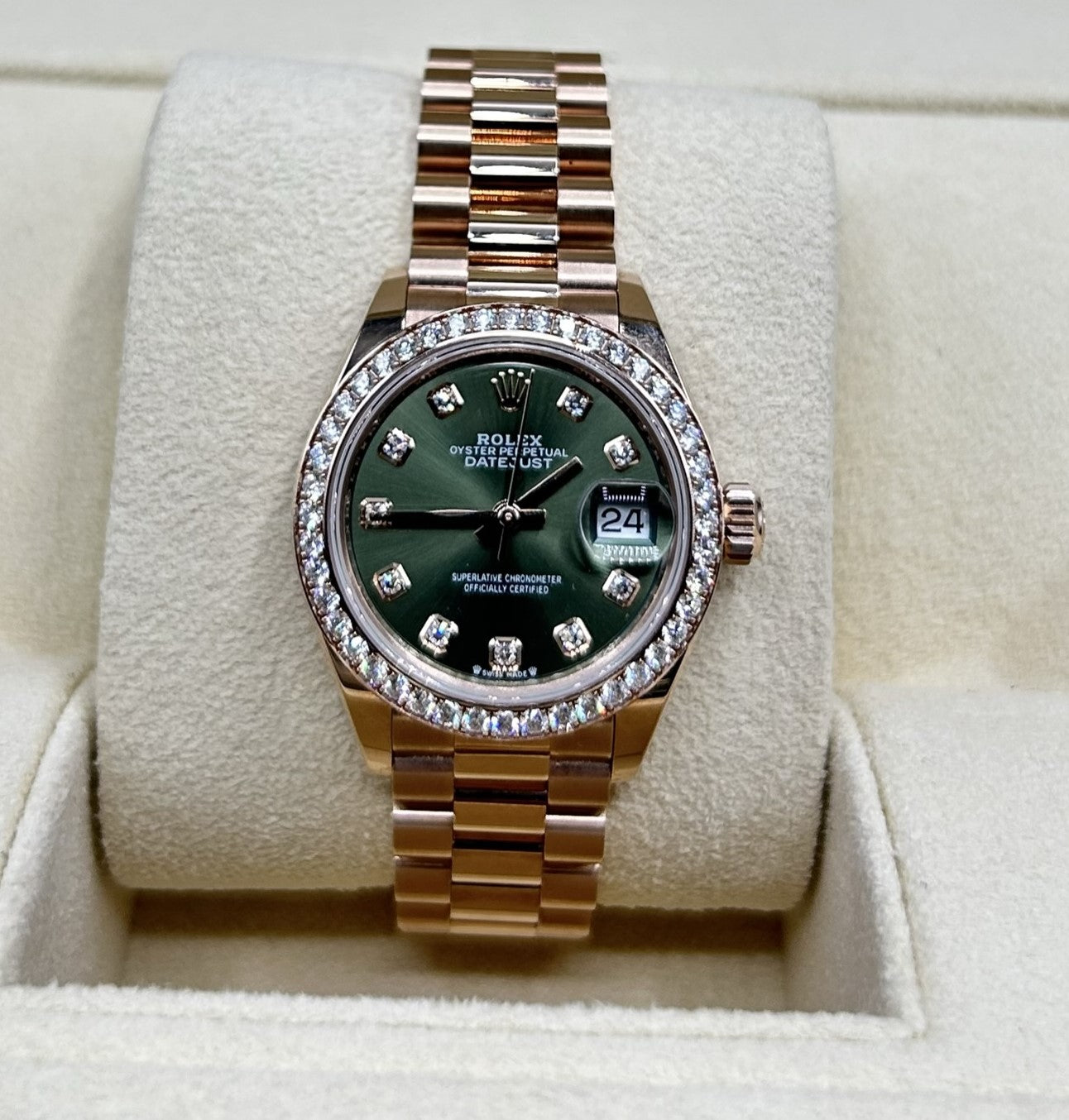 Rolex Lady-Datejust Presidential Olive Diamond 279135RBR