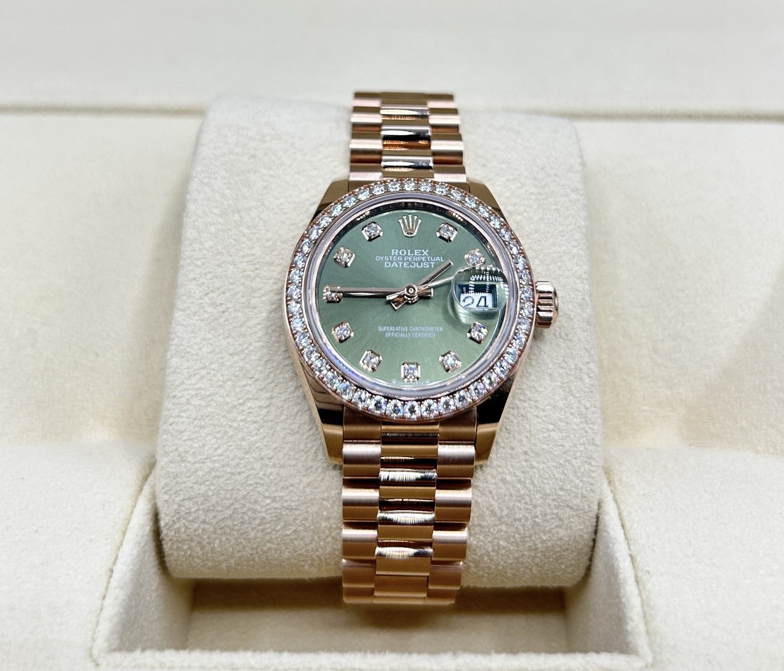 Rolex Lady-Datejust Presidential Olive Diamond 279135RBR