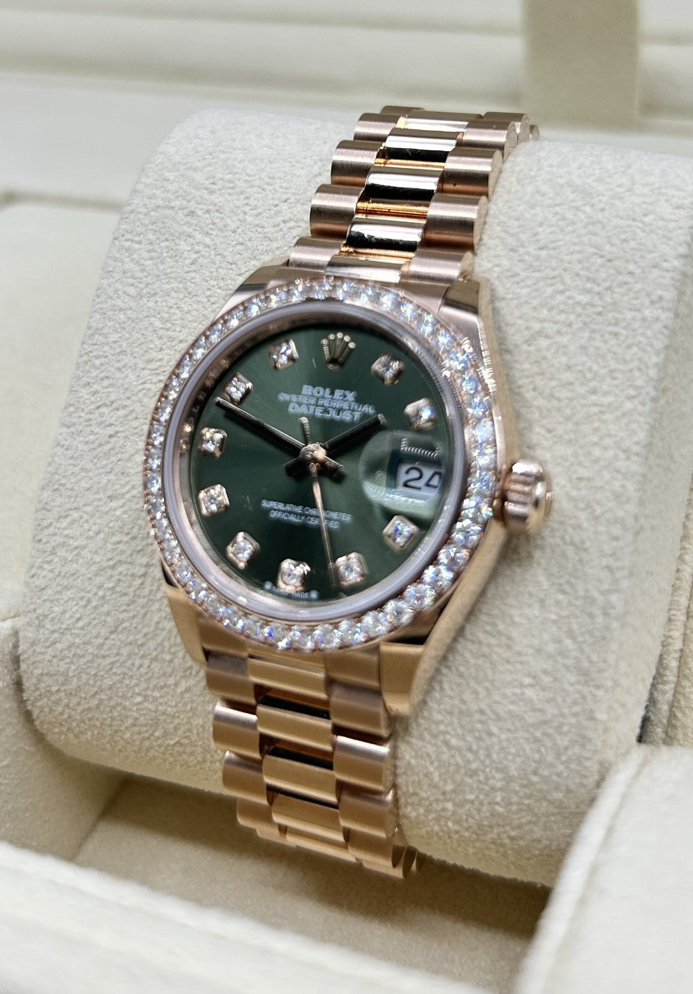 Rolex Lady-Datejust Presidential Olive Diamond 279135RBR