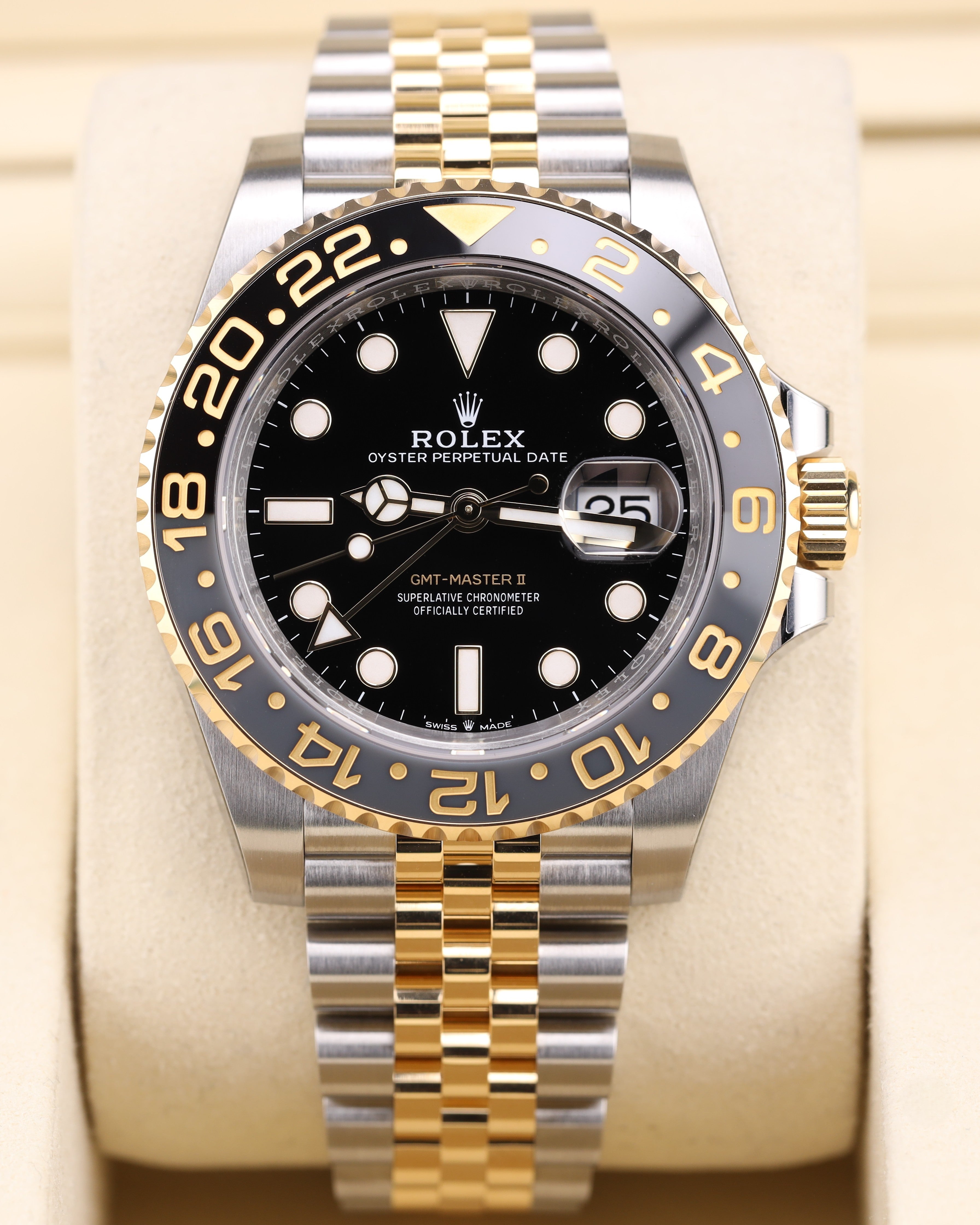 Rolex GMT-Master II Zombie/Bumblebee Two Tone Jubilee 126713GRNR Full Factory Stickers