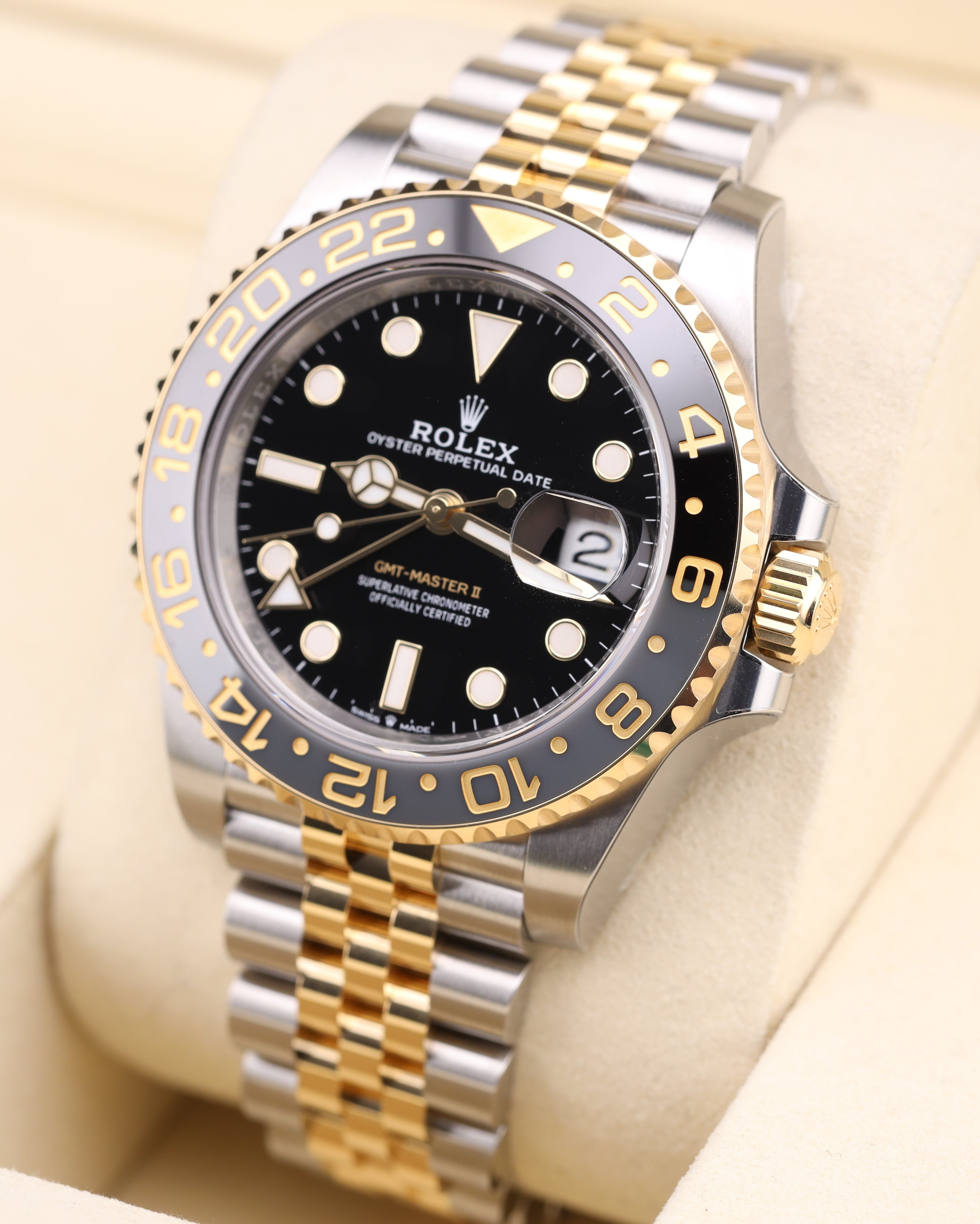 Rolex GMT-Master II Zombie/Bumblebee Two Tone Jubilee 126713GRNR Full Factory Stickers