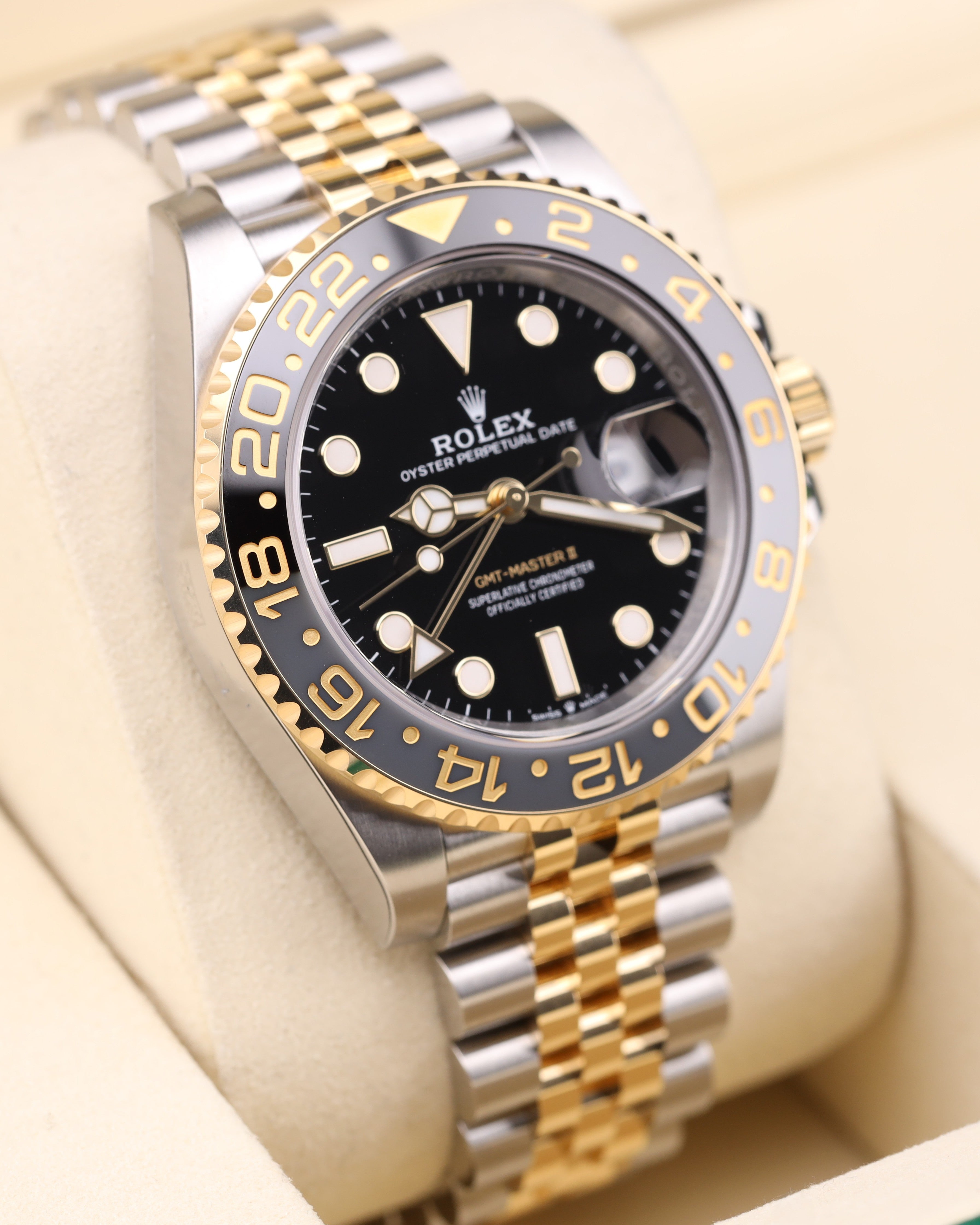 Rolex GMT-Master II Zombie/Bumblebee Two Tone Jubilee 126713GRNR Full Factory Stickers