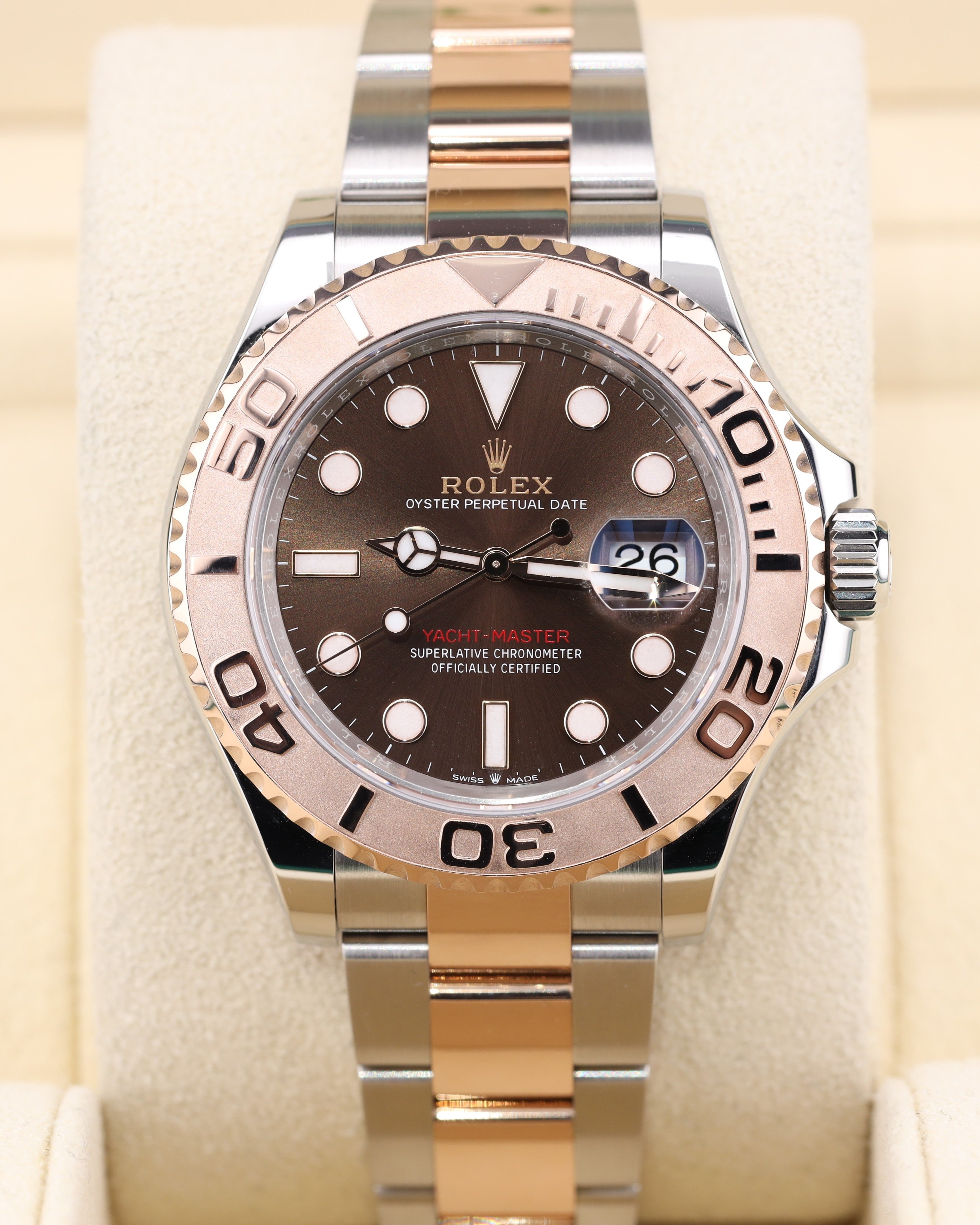 メイコ Rolex Yacht-Master 40 Chocolate Dial Two Tone Rose Gold Oyster