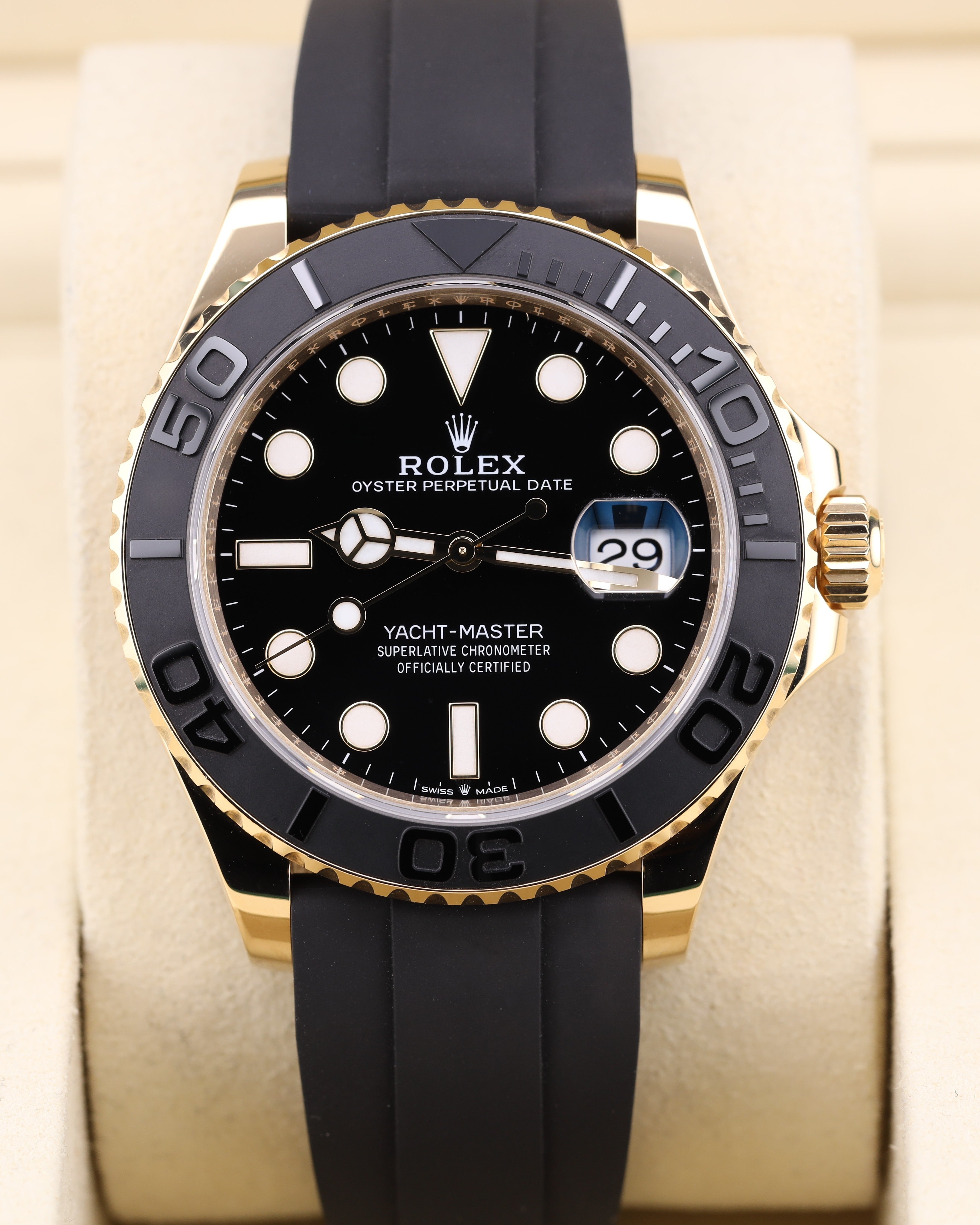 p*y様 GOLD MASTER CLASS Rolex Yacht-Master 42 Black Dial Yellow Gold on Oysterflex 226658