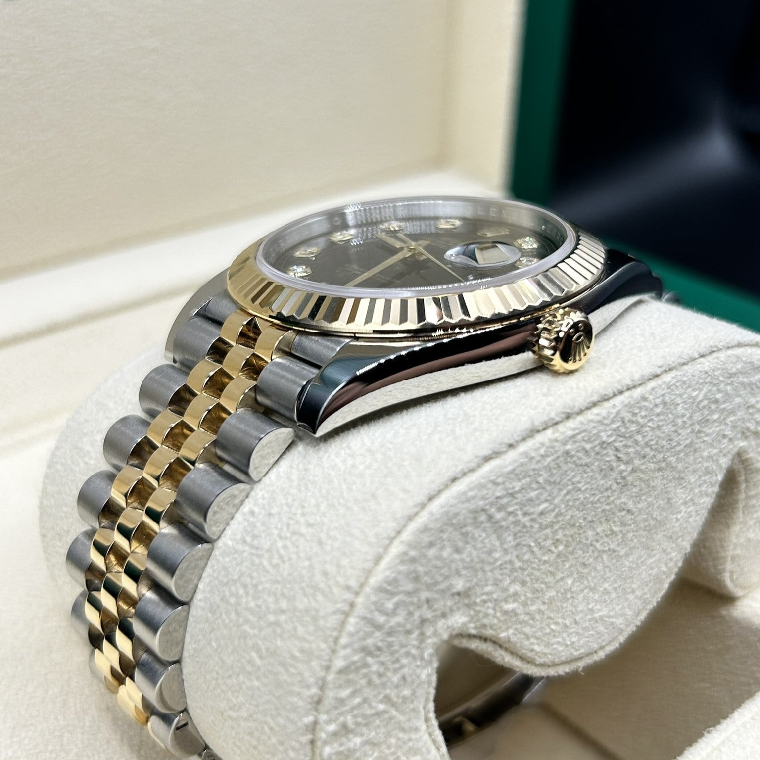Rolex Datejust 41 Black Diamond Dial Two Tone on Jubilee