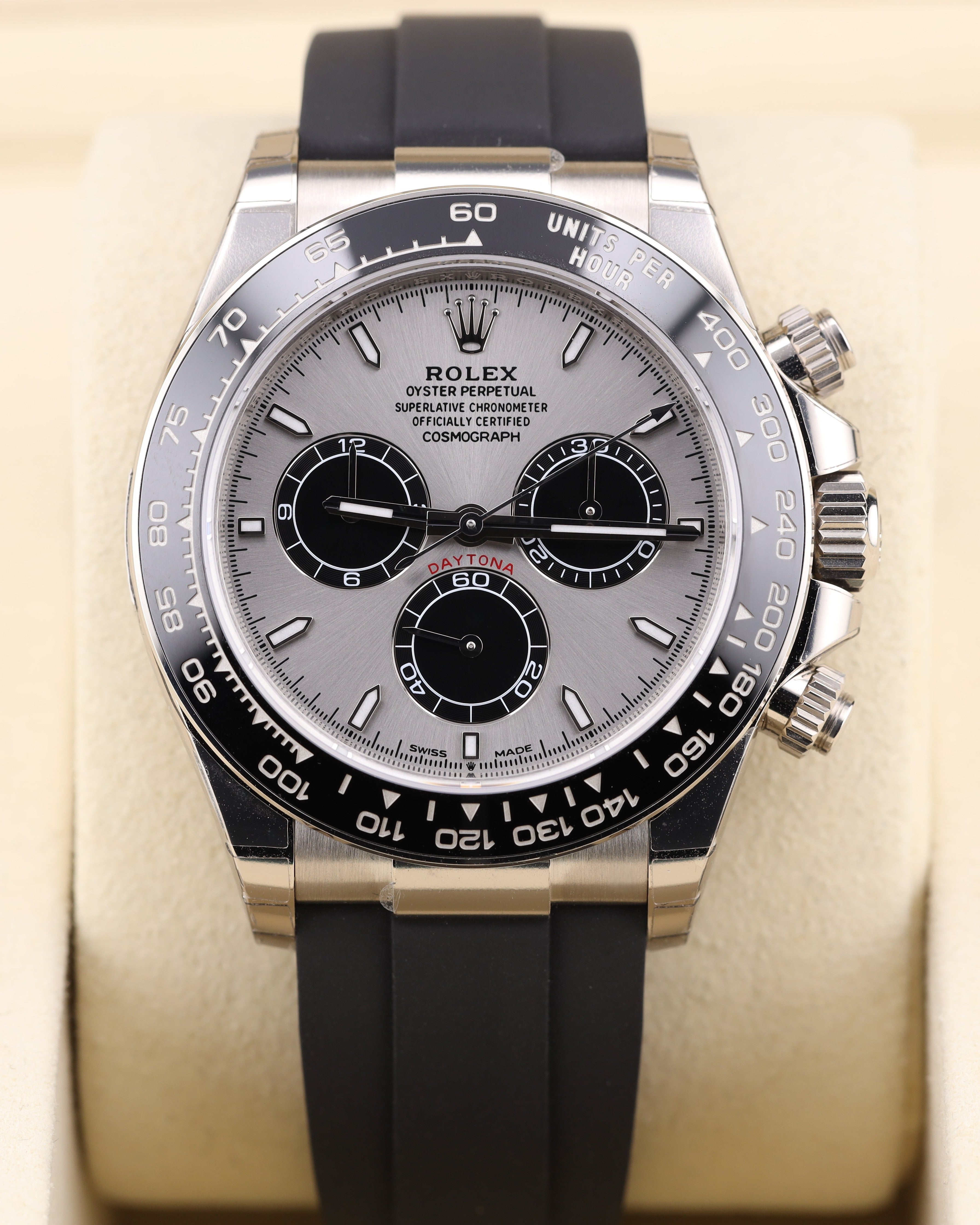 Rolex Daytona Ghost Grey Dial White Gold Oysterflex 126519LN Factory Stickers 2026