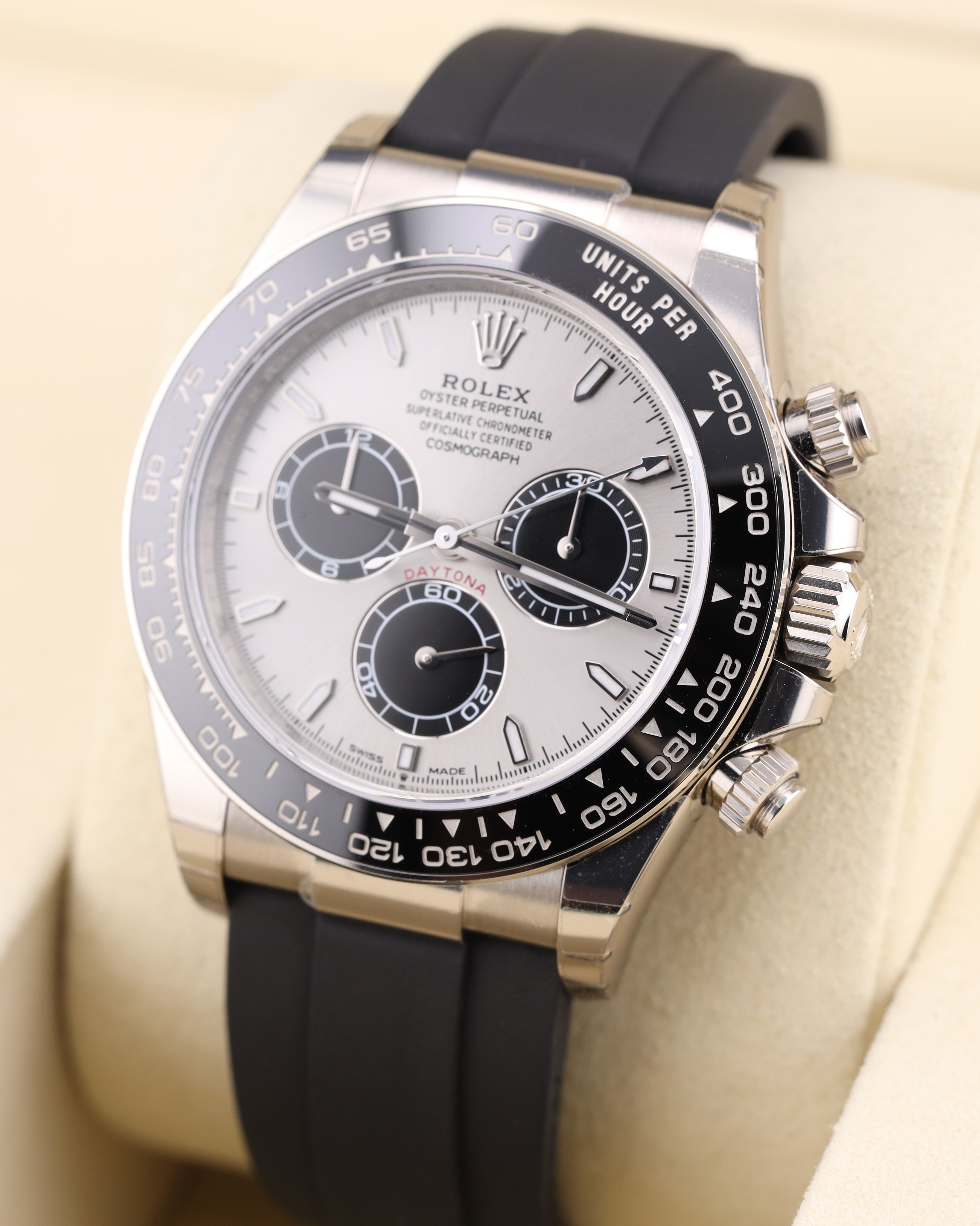 Rolex Daytona Ghost Grey Dial White Gold Oysterflex 126519LN Factory Stickers 2026