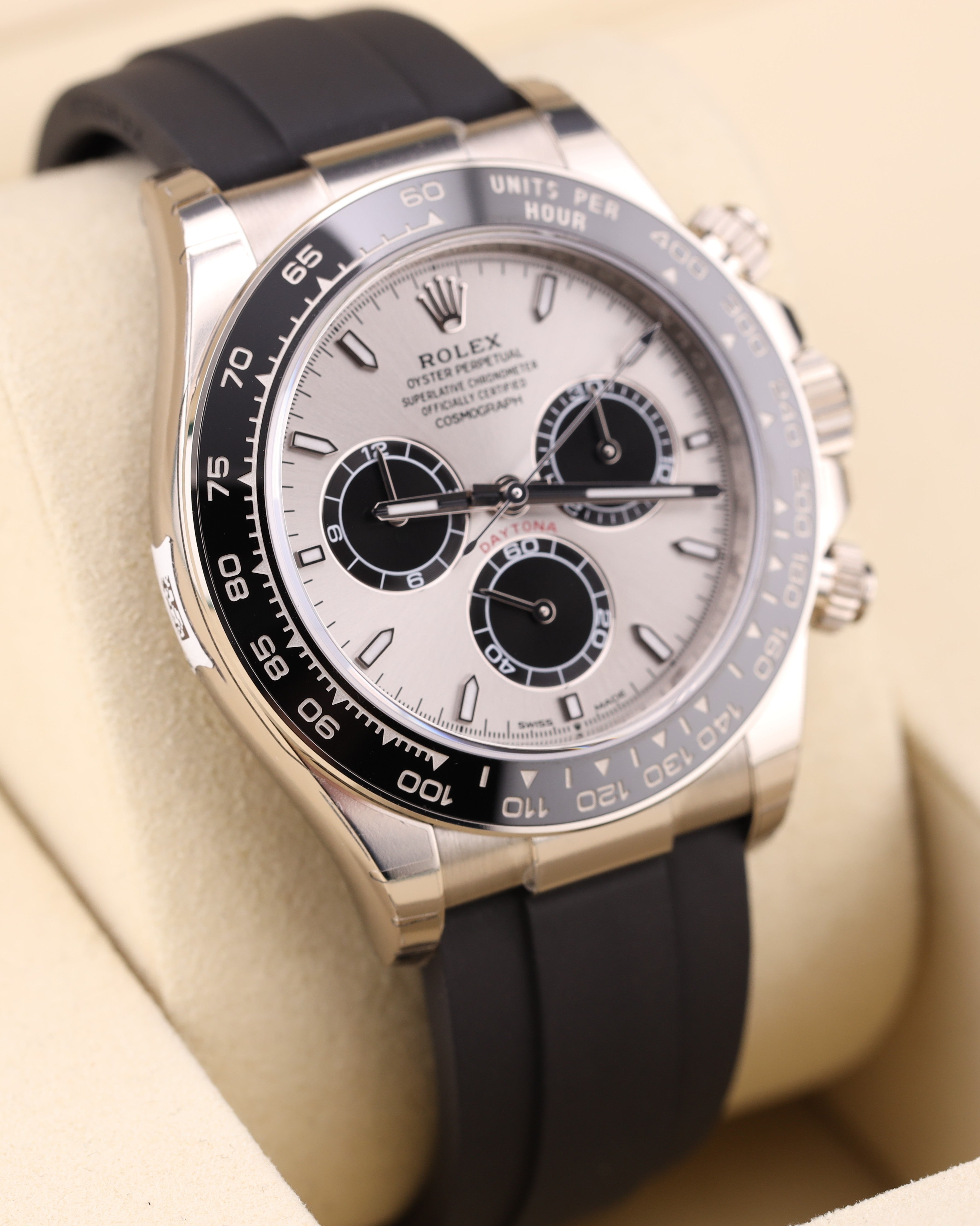 Rolex Daytona Ghost Grey Dial White Gold Oysterflex 126519LN Factory Stickers 2026