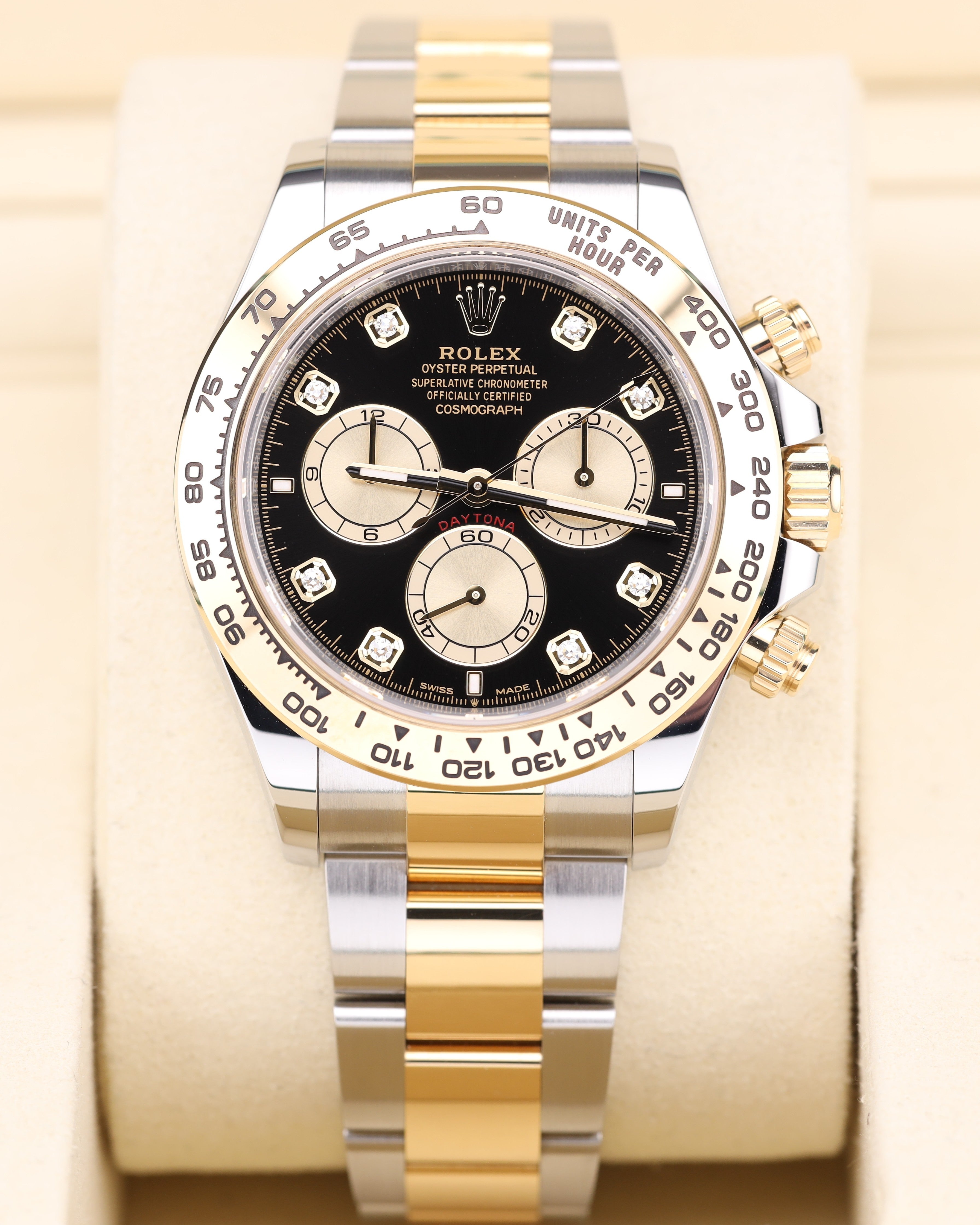 Rolex Daytona Black Diamond Dial Two Tone Oyster 126503