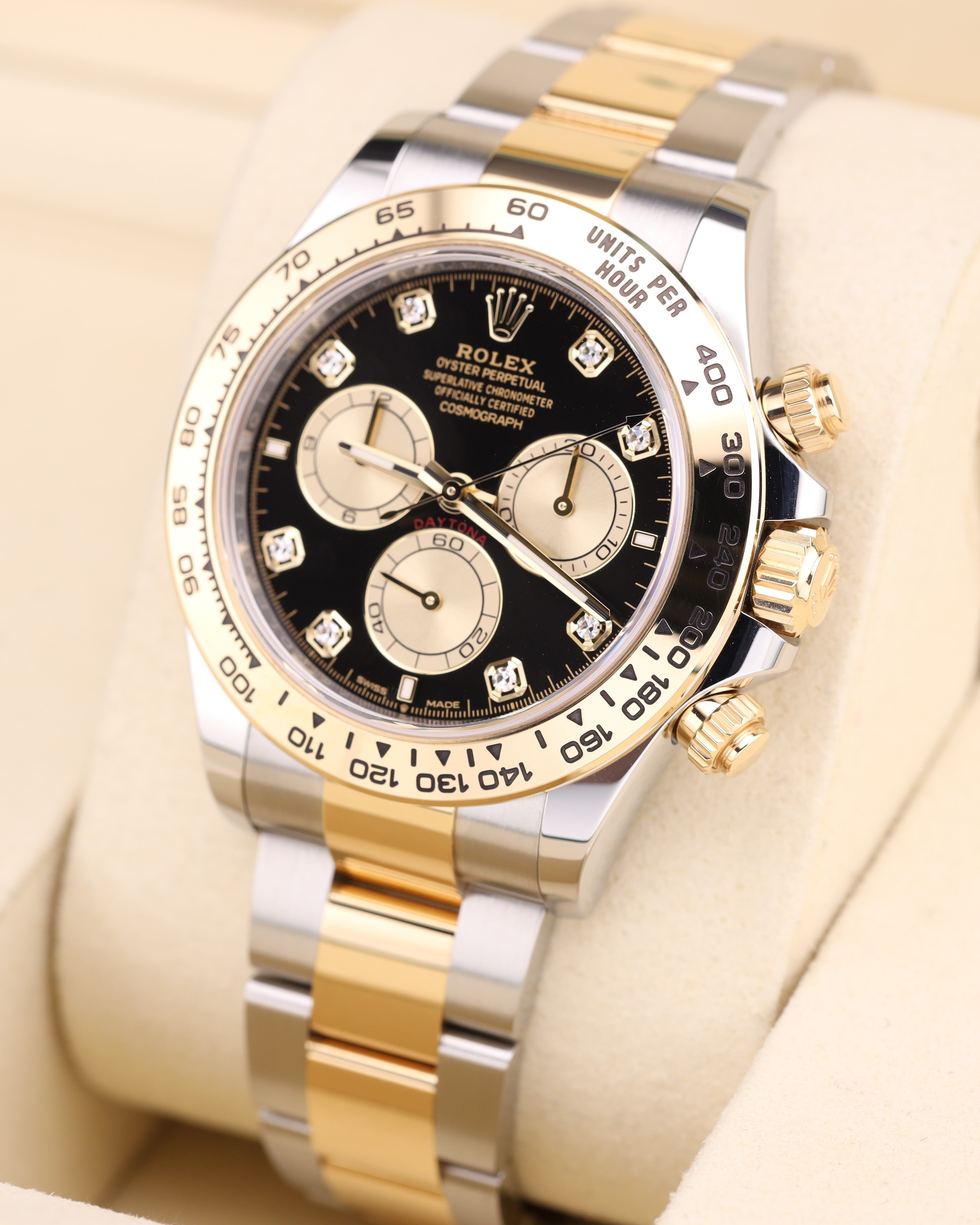 Rolex Daytona Black Diamond Dial Two Tone Oyster 126503