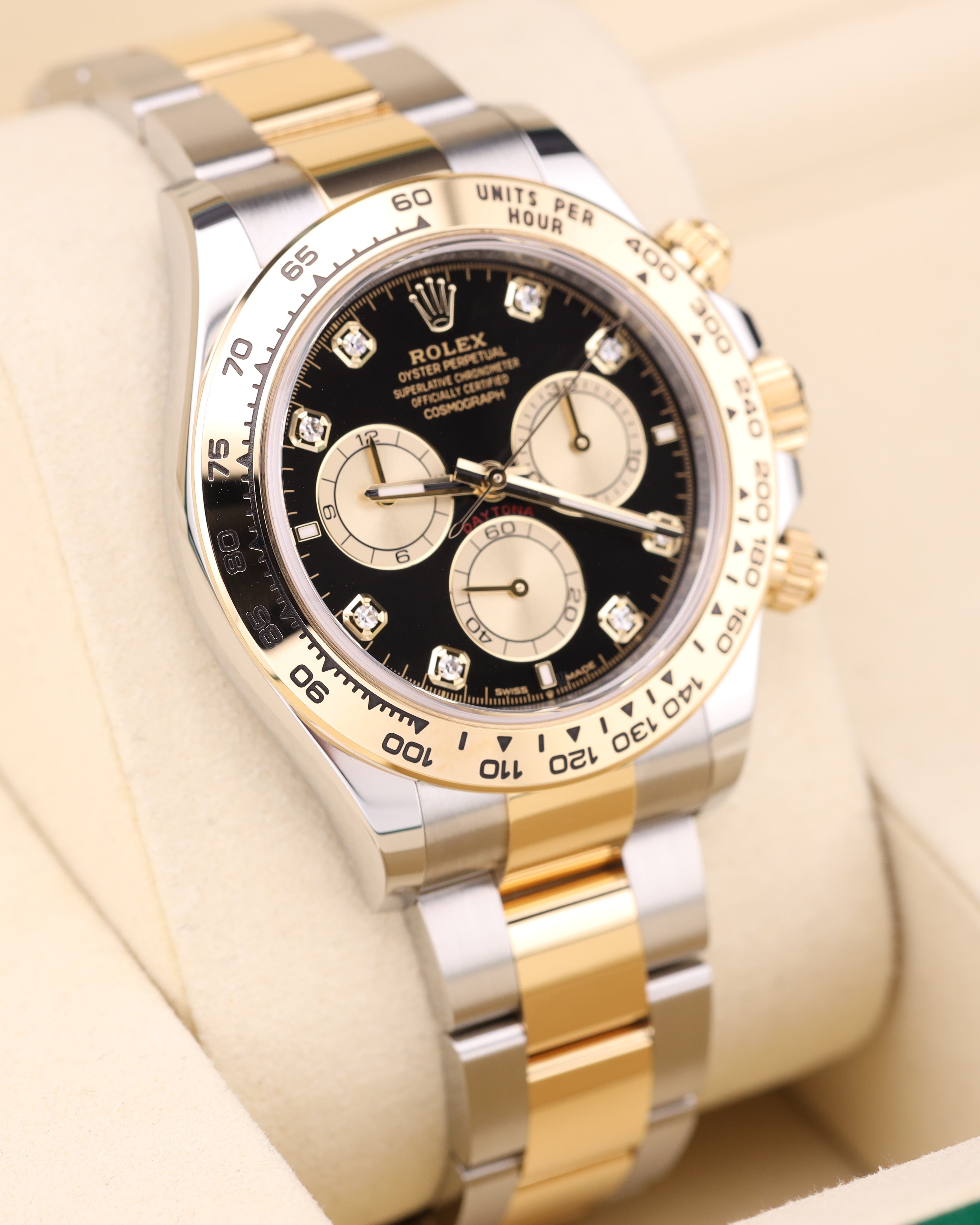 Rolex Daytona Black Diamond Dial Two Tone Oyster 126503