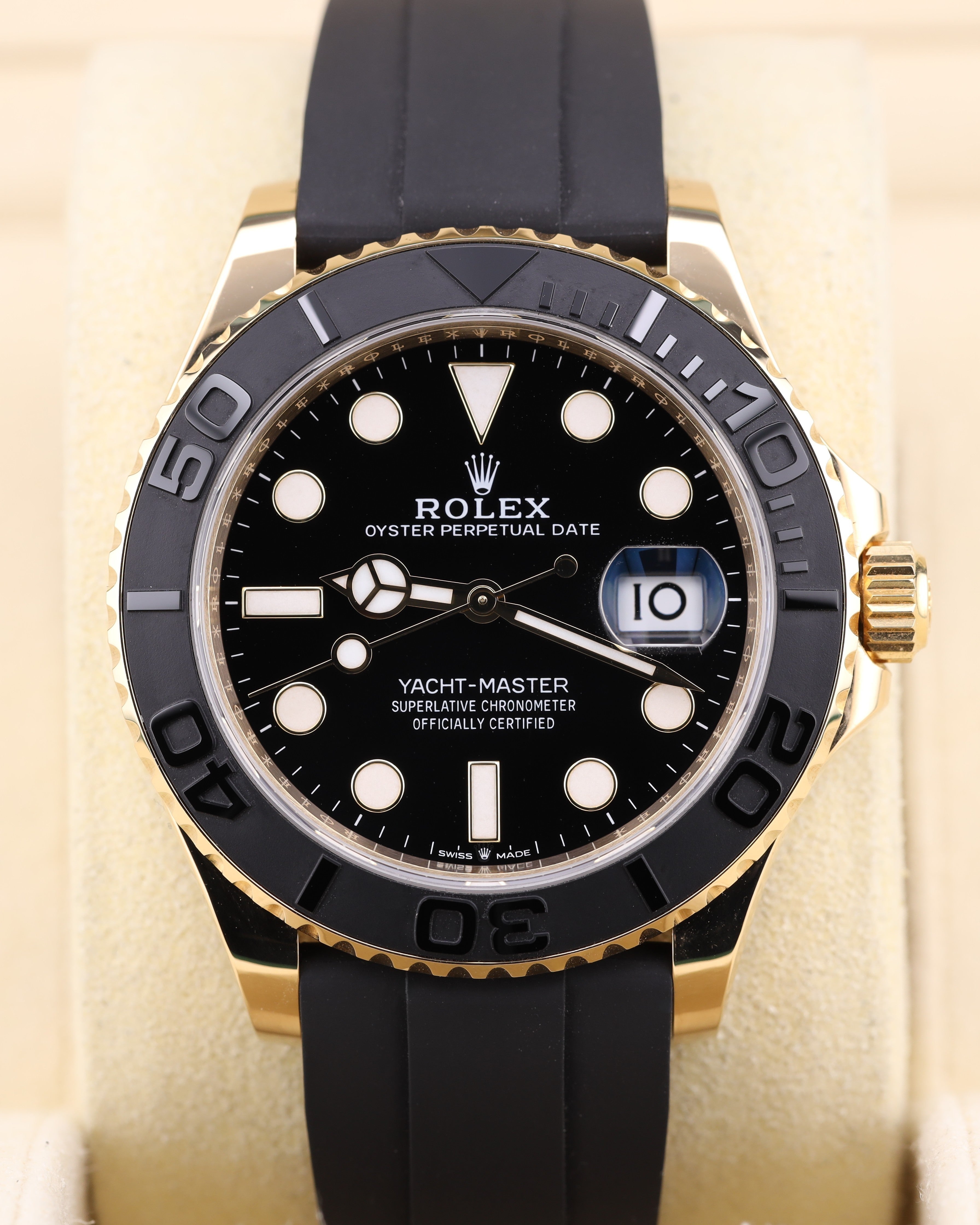 Rolex Yacht-Master 42 18k Yellow Gold Black Dial Oysterflex 226658
