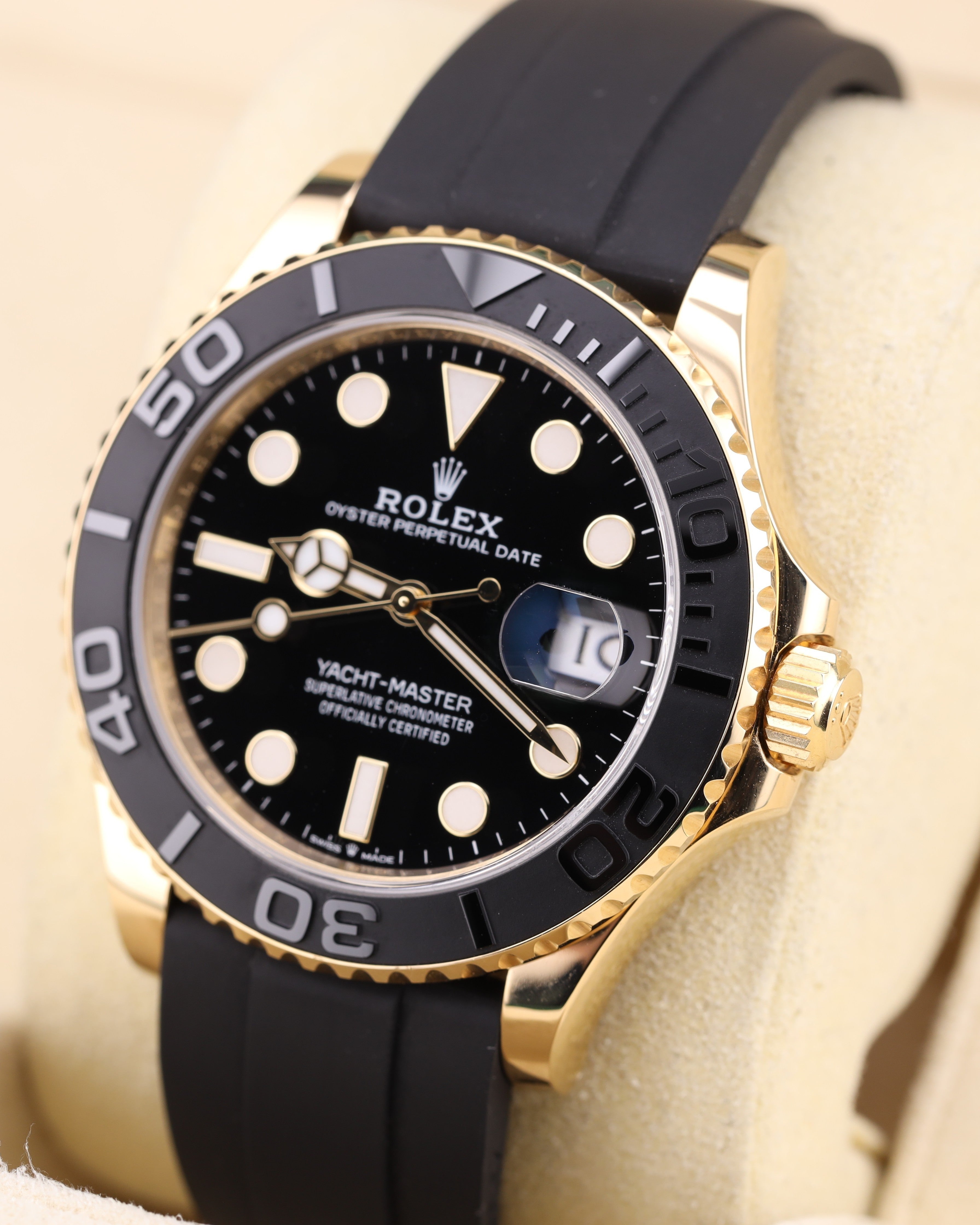 Rolex Yacht-Master 42 18k Yellow Gold Black Dial Oysterflex 226658 - 2024