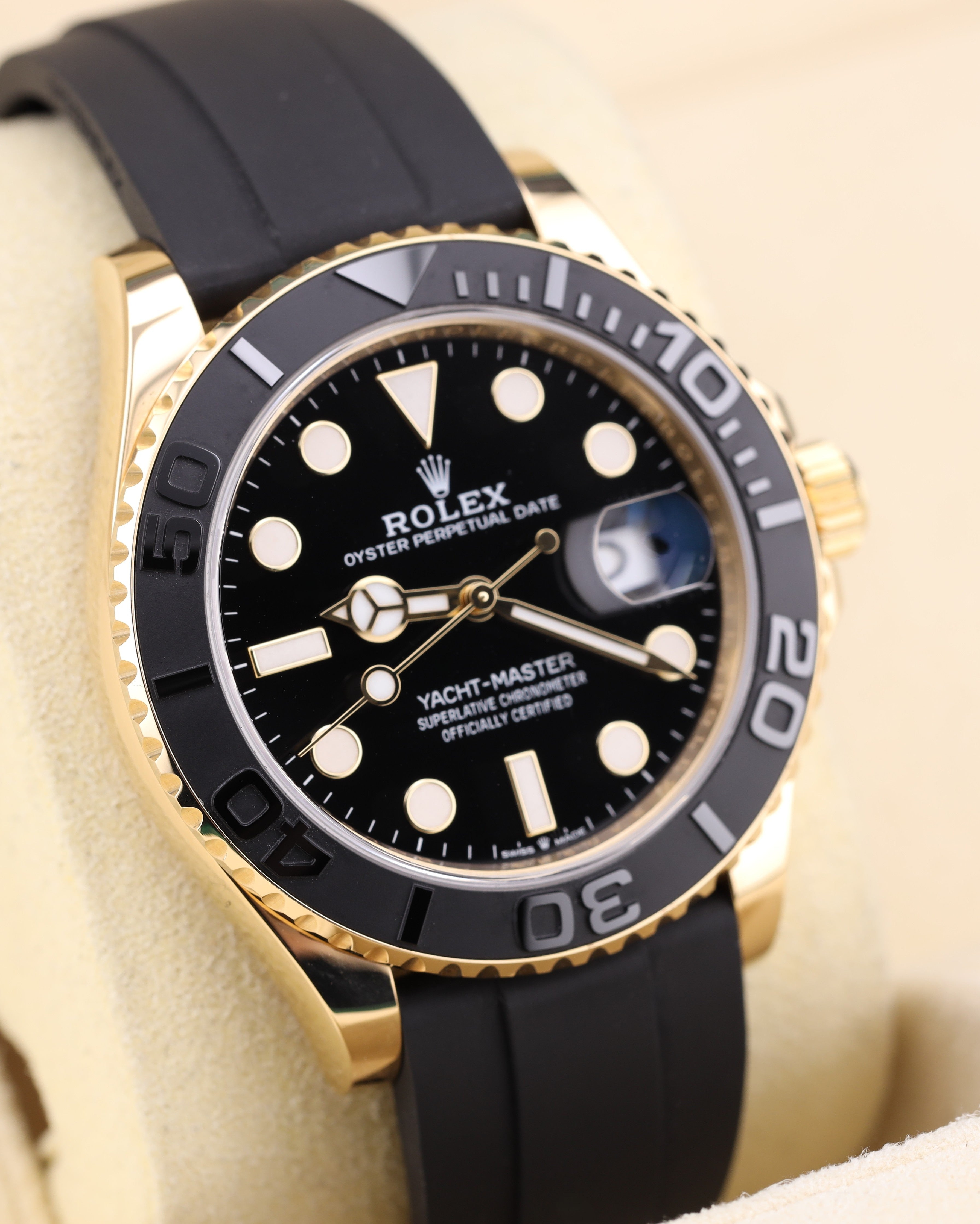 Rolex Yacht-Master 42 18k Yellow Gold Black Dial Oysterflex 226658 - 2024