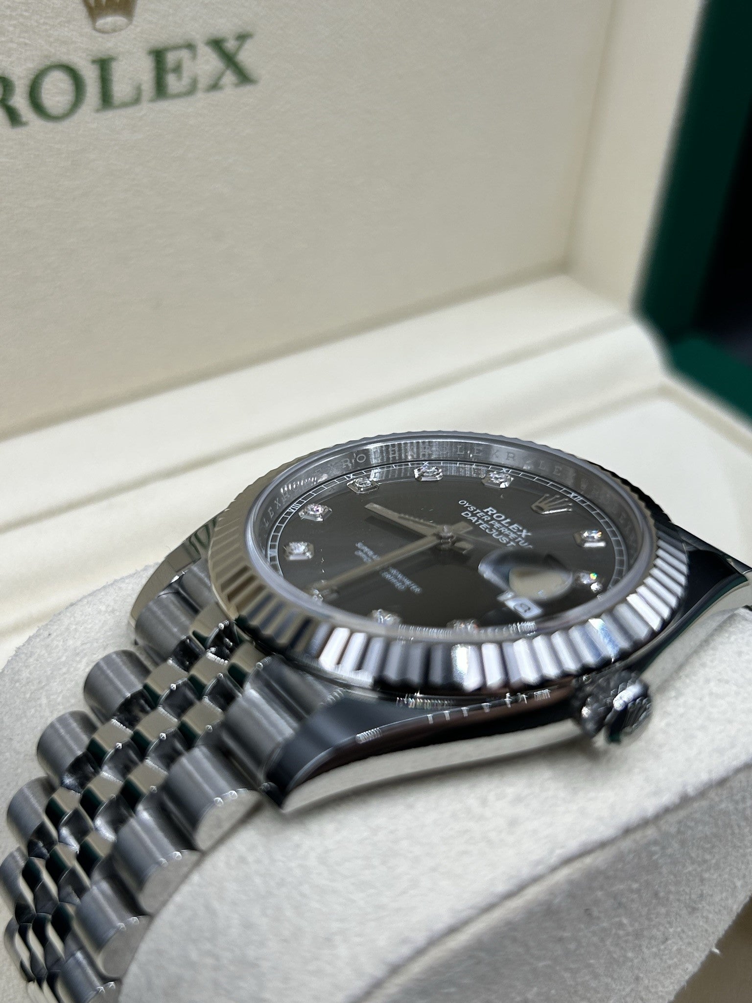 Rolex Datejust 41 Slate Rhodium Diamond Dial 126334