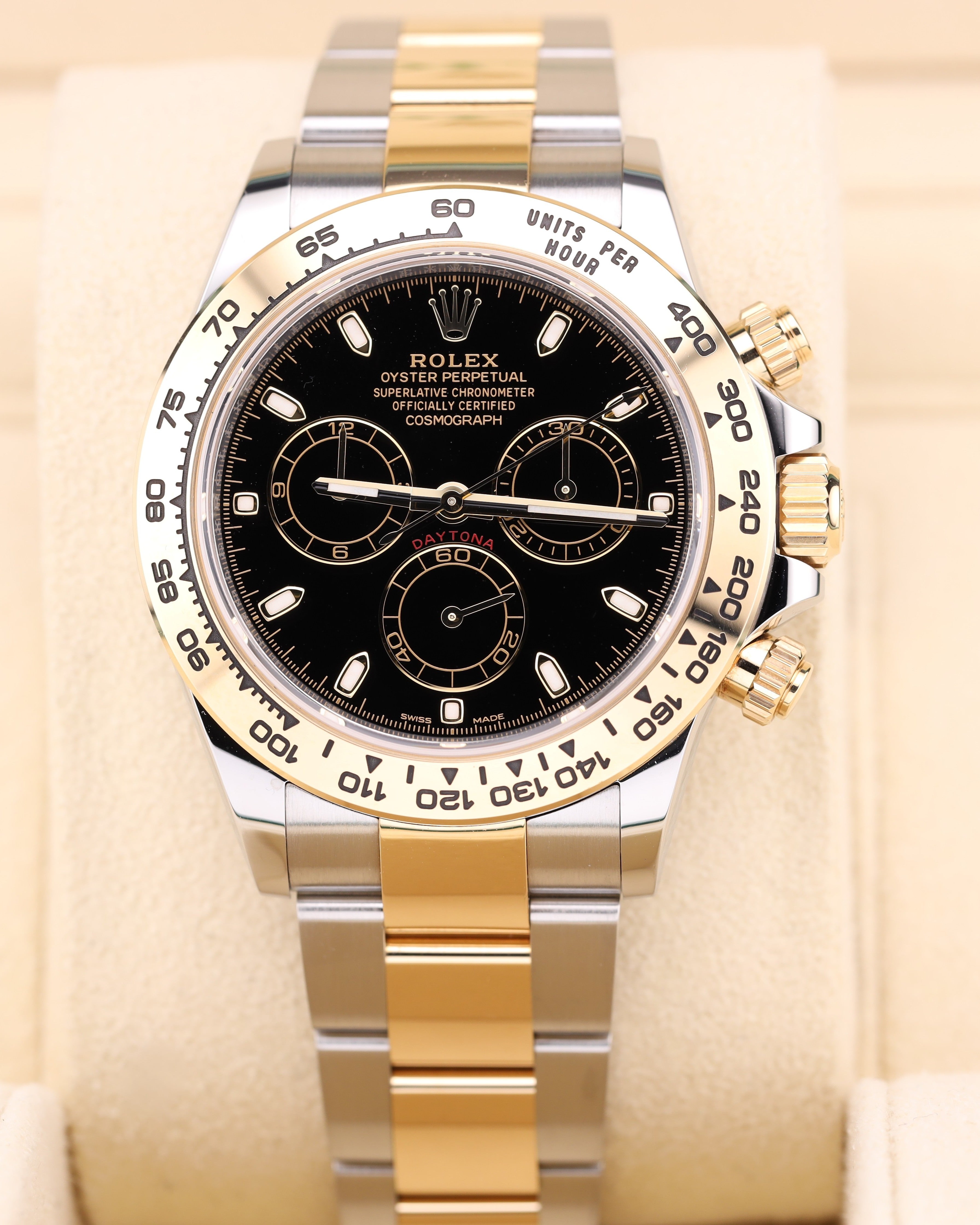 Rolex Daytona Black Dial Two Tone Yellow Gold Oyster 116503 – MVP