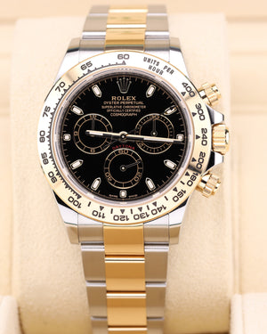 Rolex Daytona Black Dial Two Tone Yellow Gold Oyster 116503