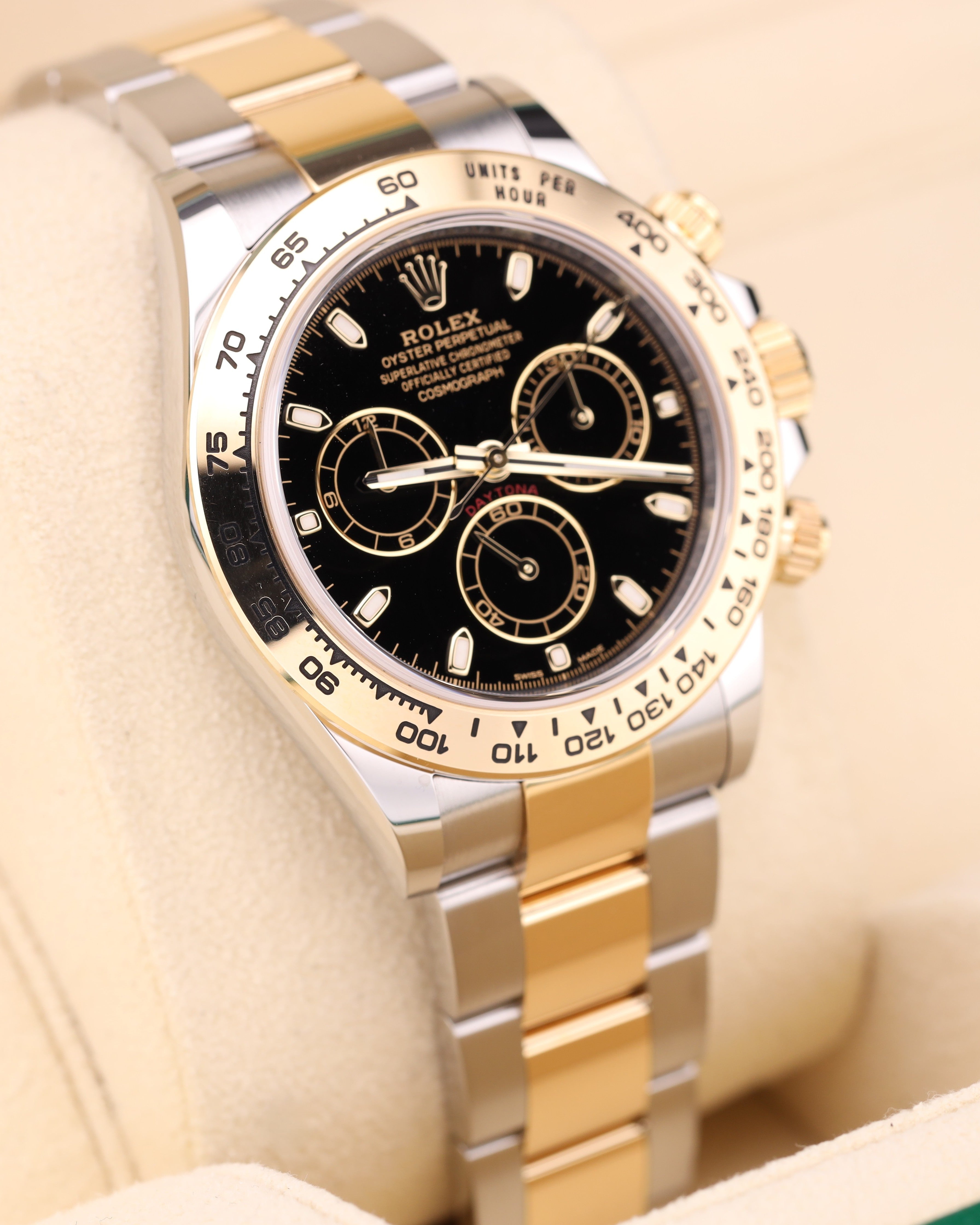 Rolex Daytona Black Dial Two Tone Yellow Gold Oyster 116503