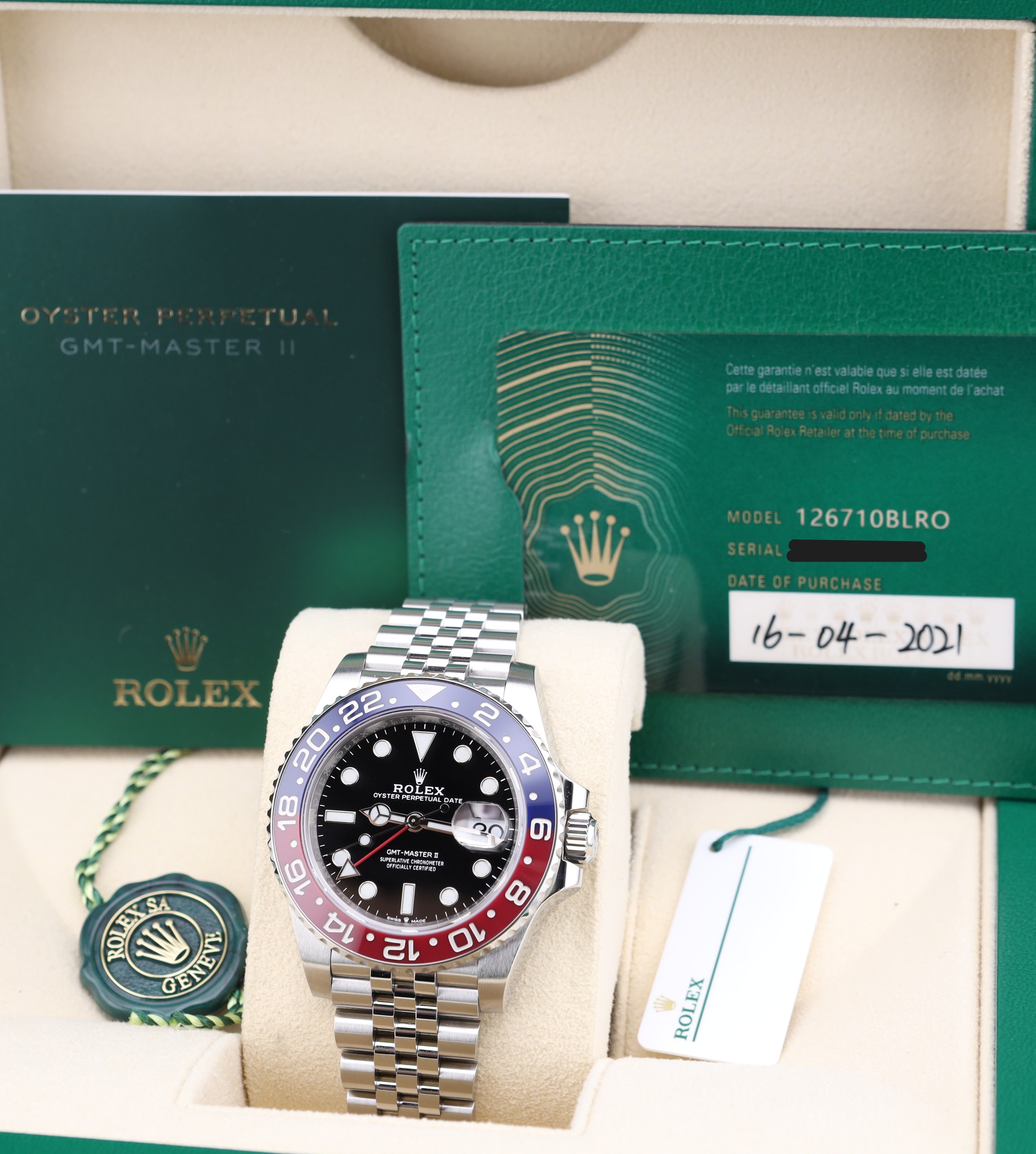 Rolex GMT-Master II Pepsi Jubilee 126710BLRO 2021 Full Set