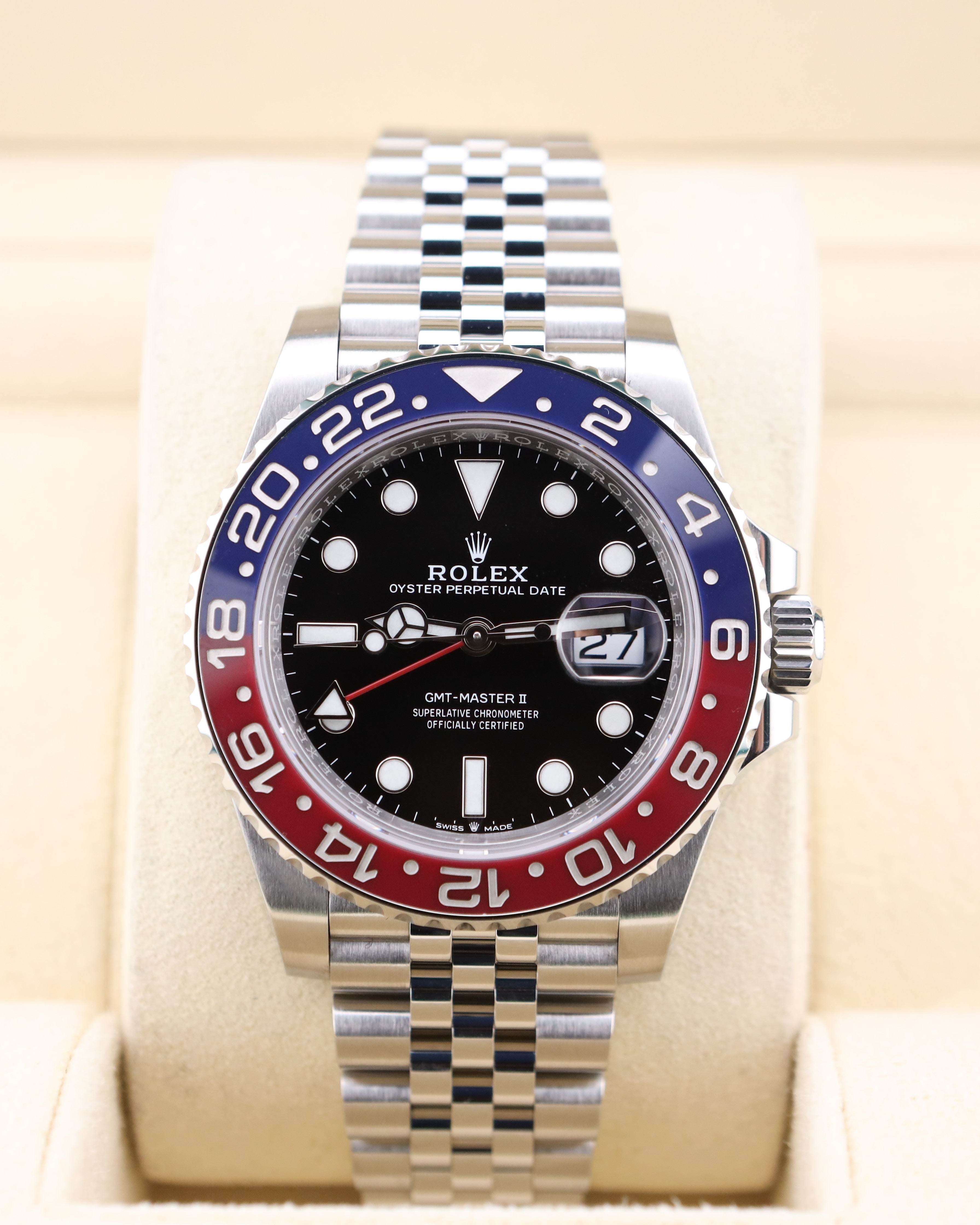 Rolex GMT-Master II Pepsi on Jubilee 126710BLRO – MVP Jewelers Miami