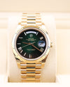 Rolex Day-Date 40 Green Ombre President Yellow Gold