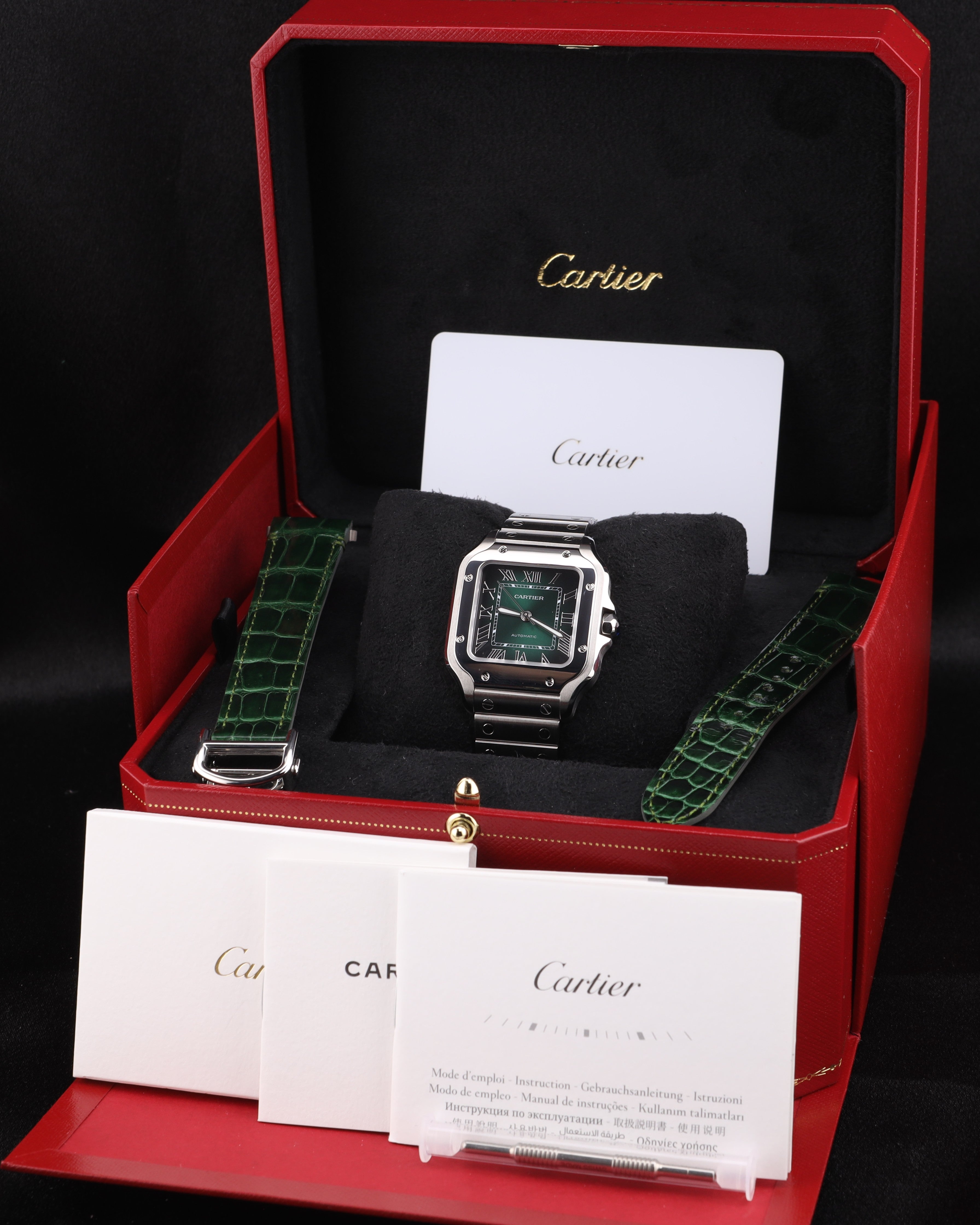 Cartier - Santos de Cartier - Green Dial Full Set 2025