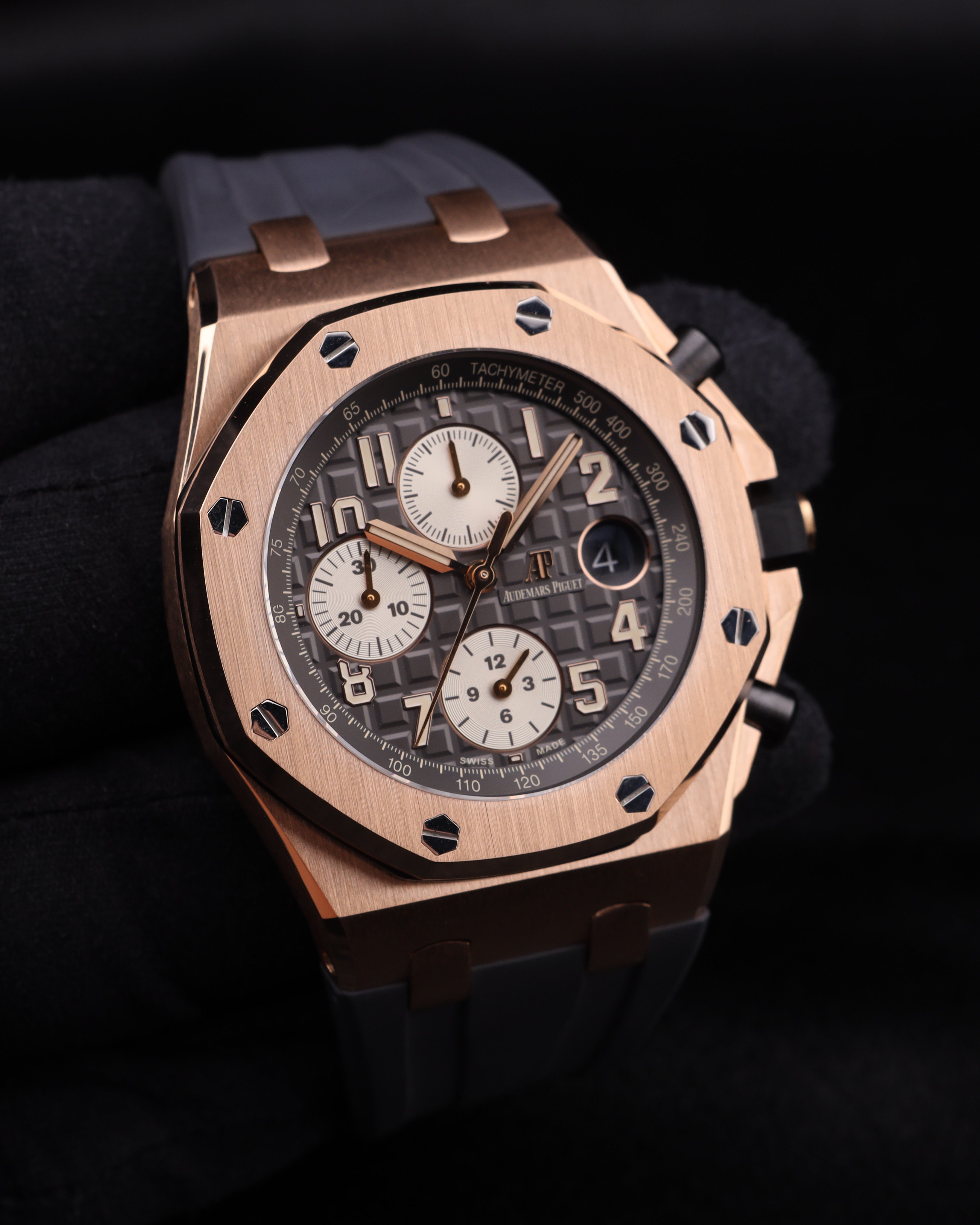 Audemars Piguet Royal Oak Offshore Chronograph Half Brick Rhoudium Dial Rose Gold 26470OR