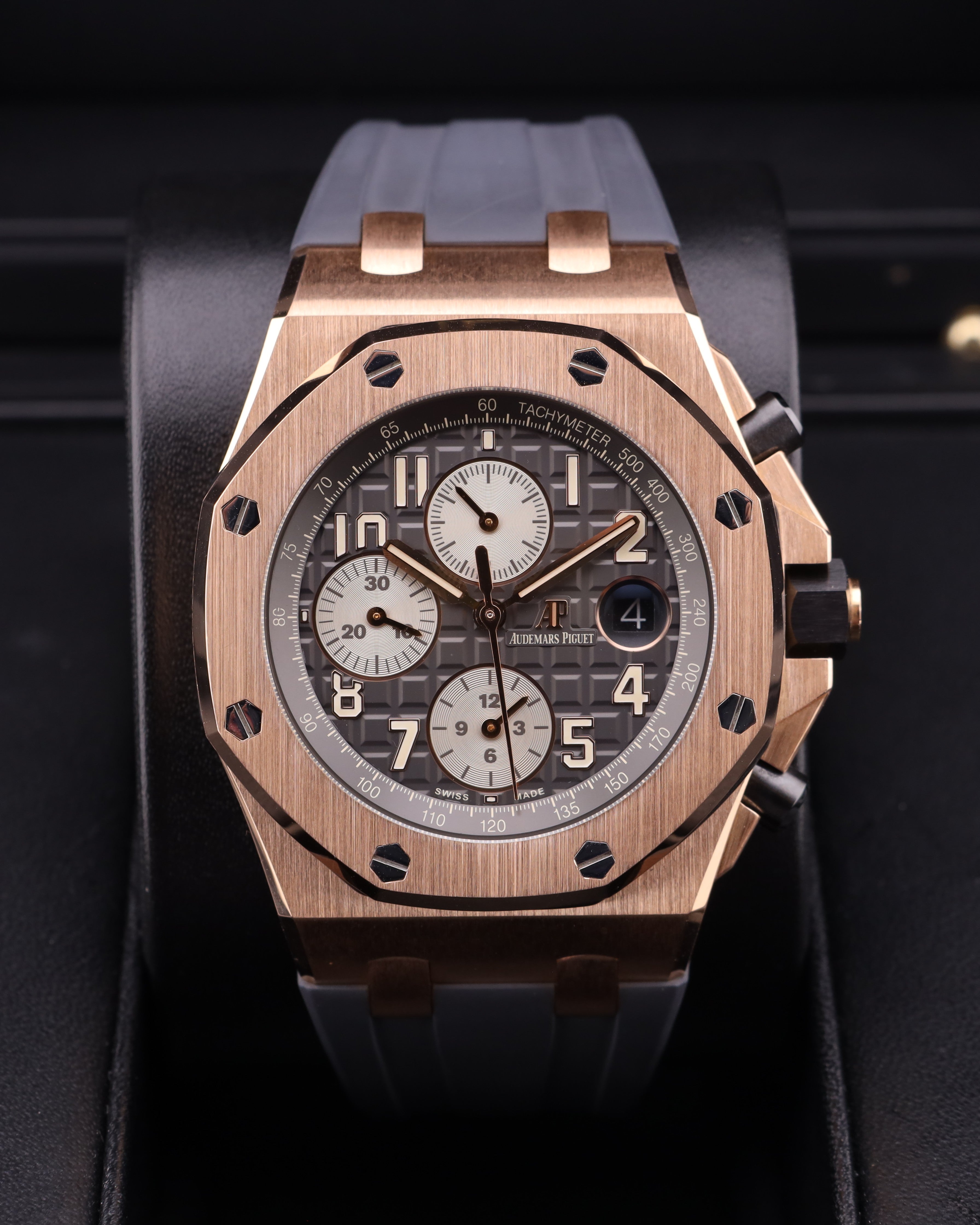 Audemars Piguet Royal Oak Offshore Chronograph Half Brick Rhoudium/Grey Dial Rose Gold 26470OR - 2018