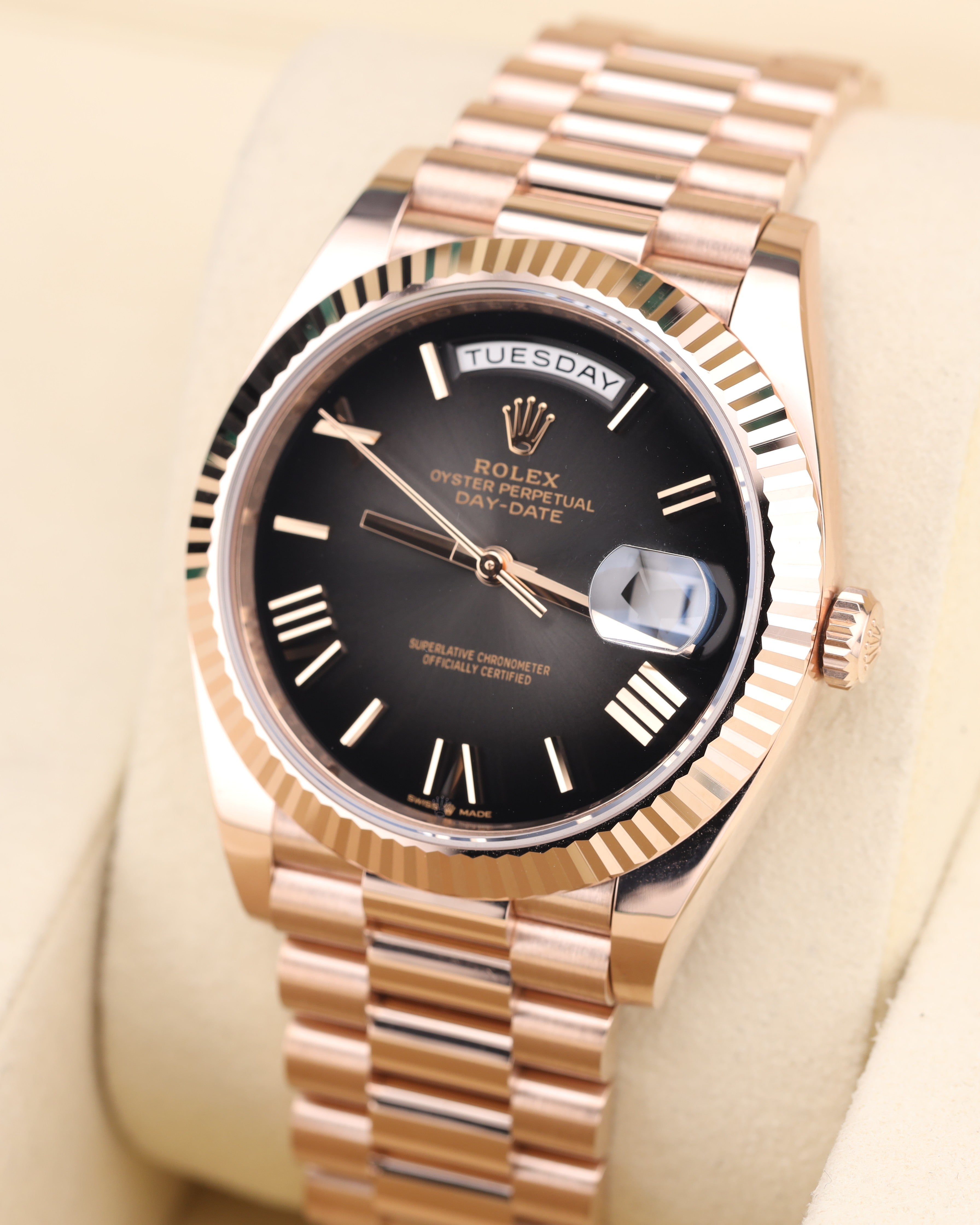 Rolex Day-Date Slate/Black Ombre Rose Gold Presidential 228235