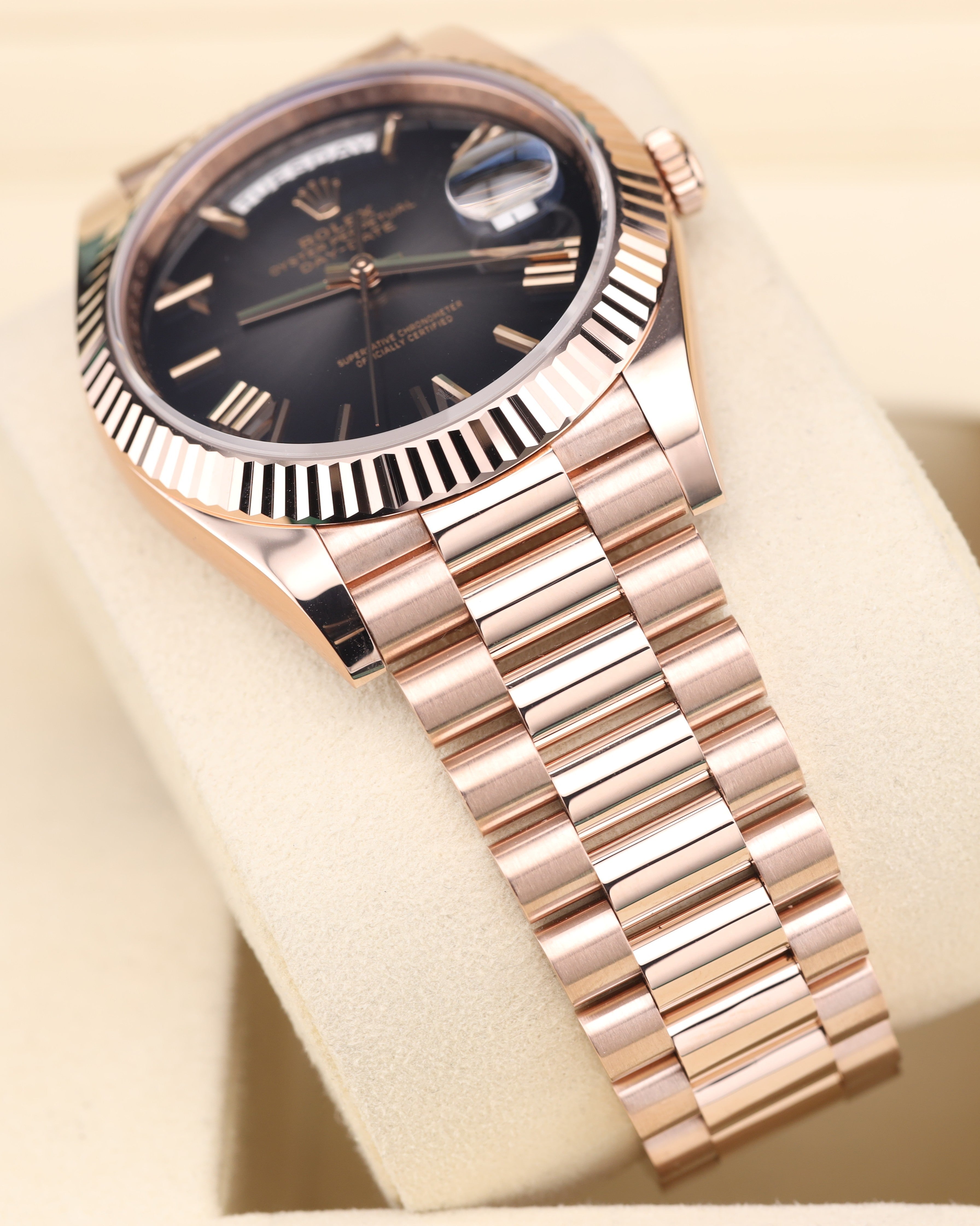 Rolex Day-Date Slate/Black Ombre Rose Gold Presidential 228235