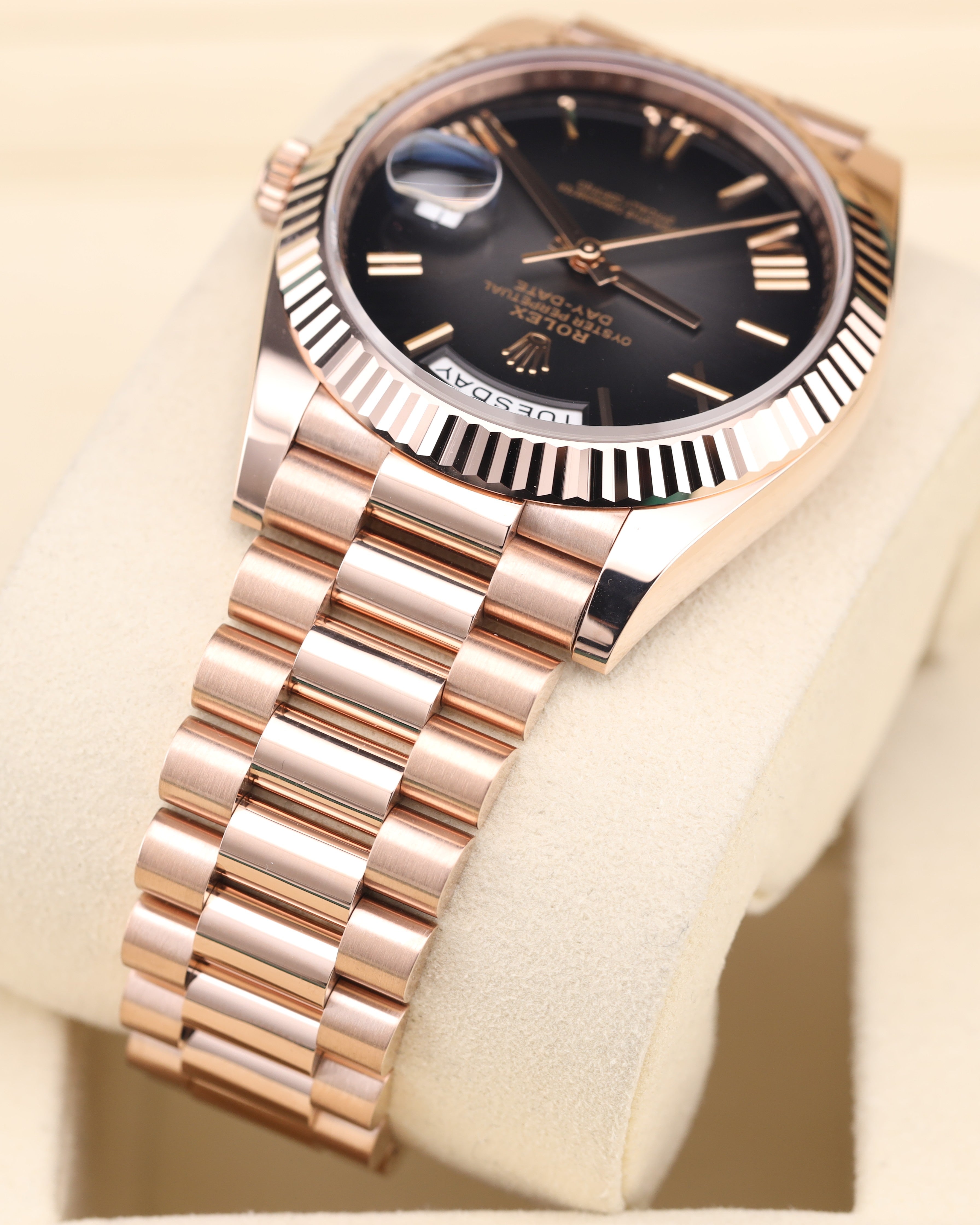 Rolex Day-Date Slate/Black Ombre Rose Gold Presidential 228235
