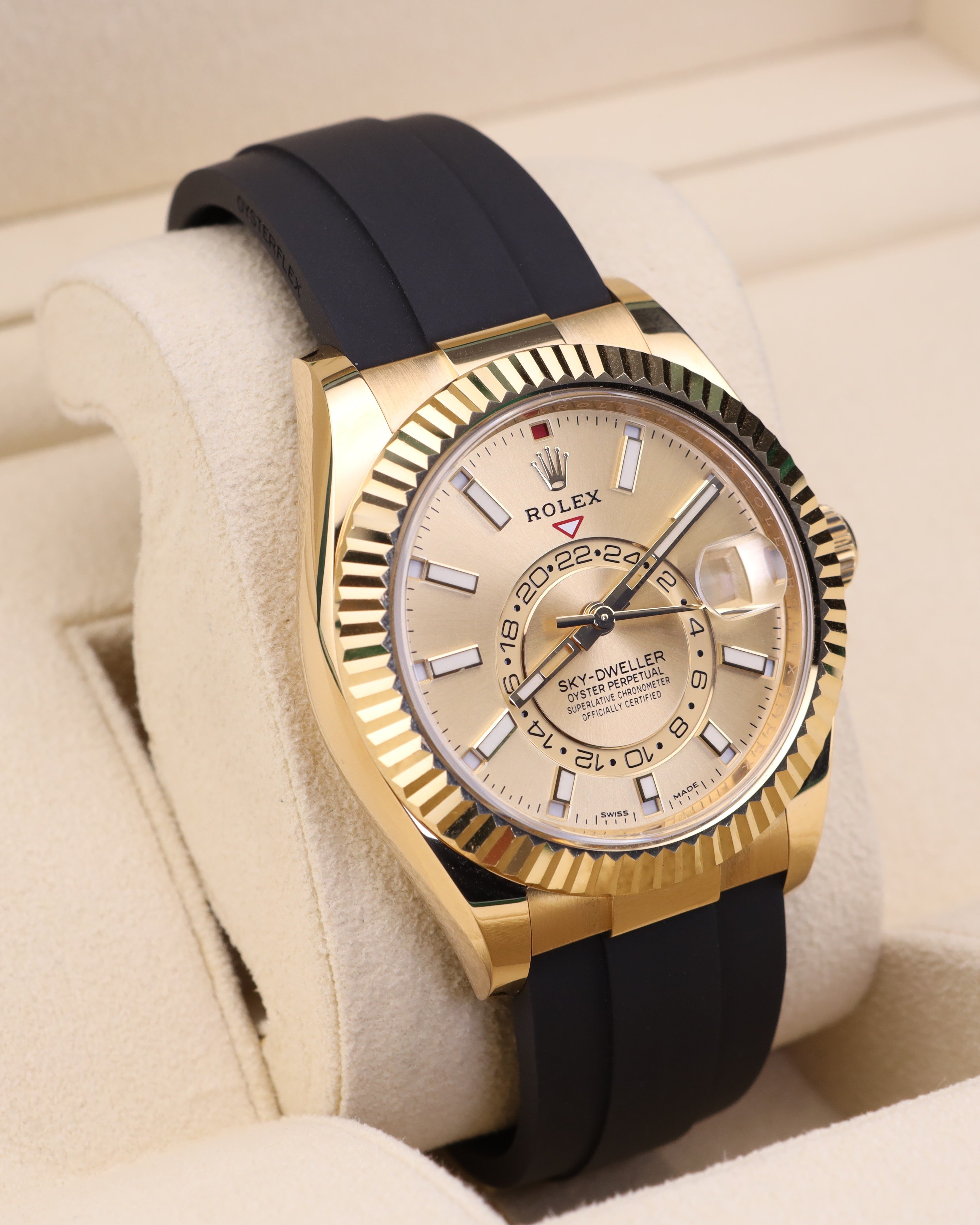 Rolex Sky-Dweller Champagne Dial Yellow Gold Oysterflex 326238 - 2021