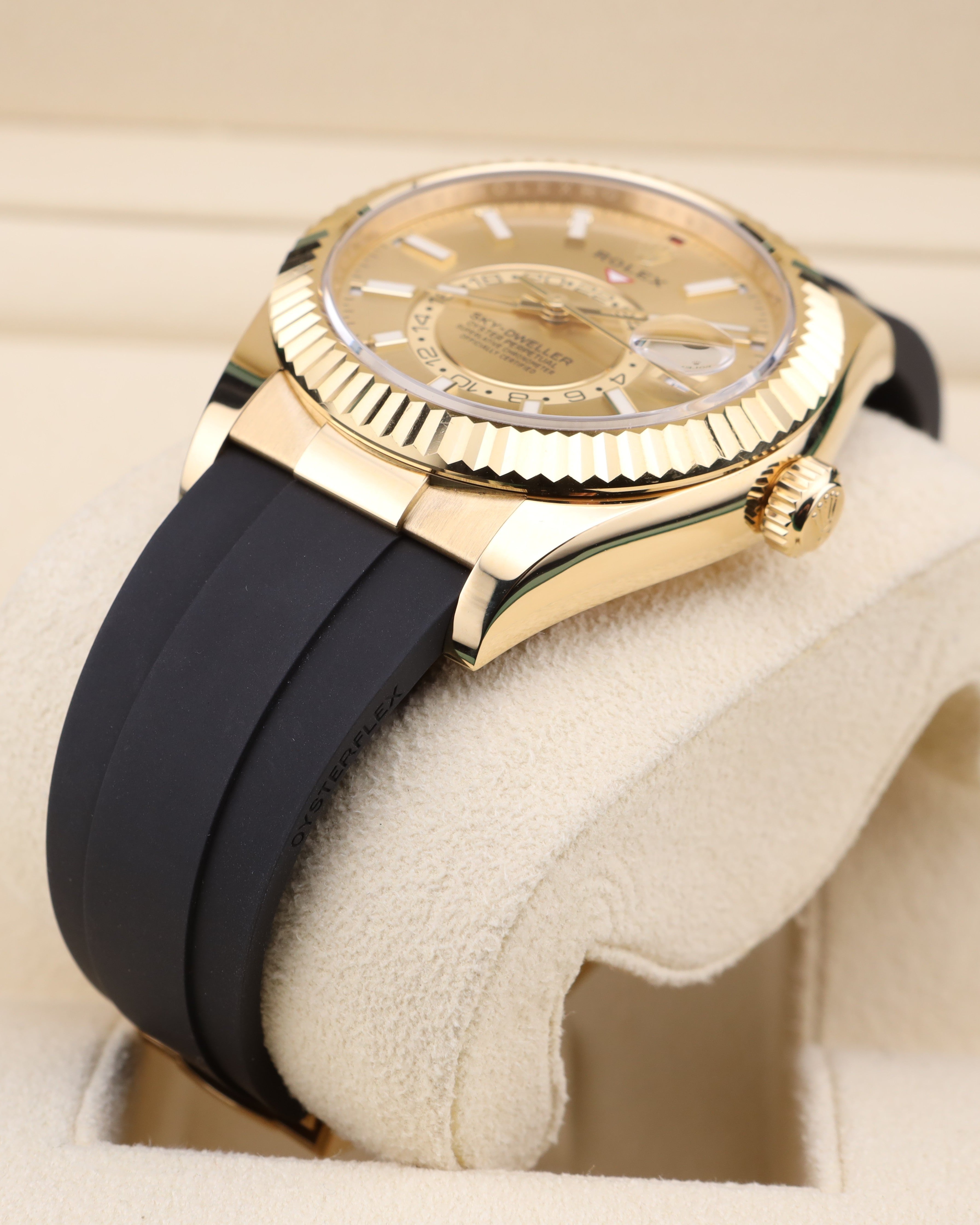 Rolex Sky-Dweller Champagne Dial Yellow Gold Oysterflex 326238 - 2021