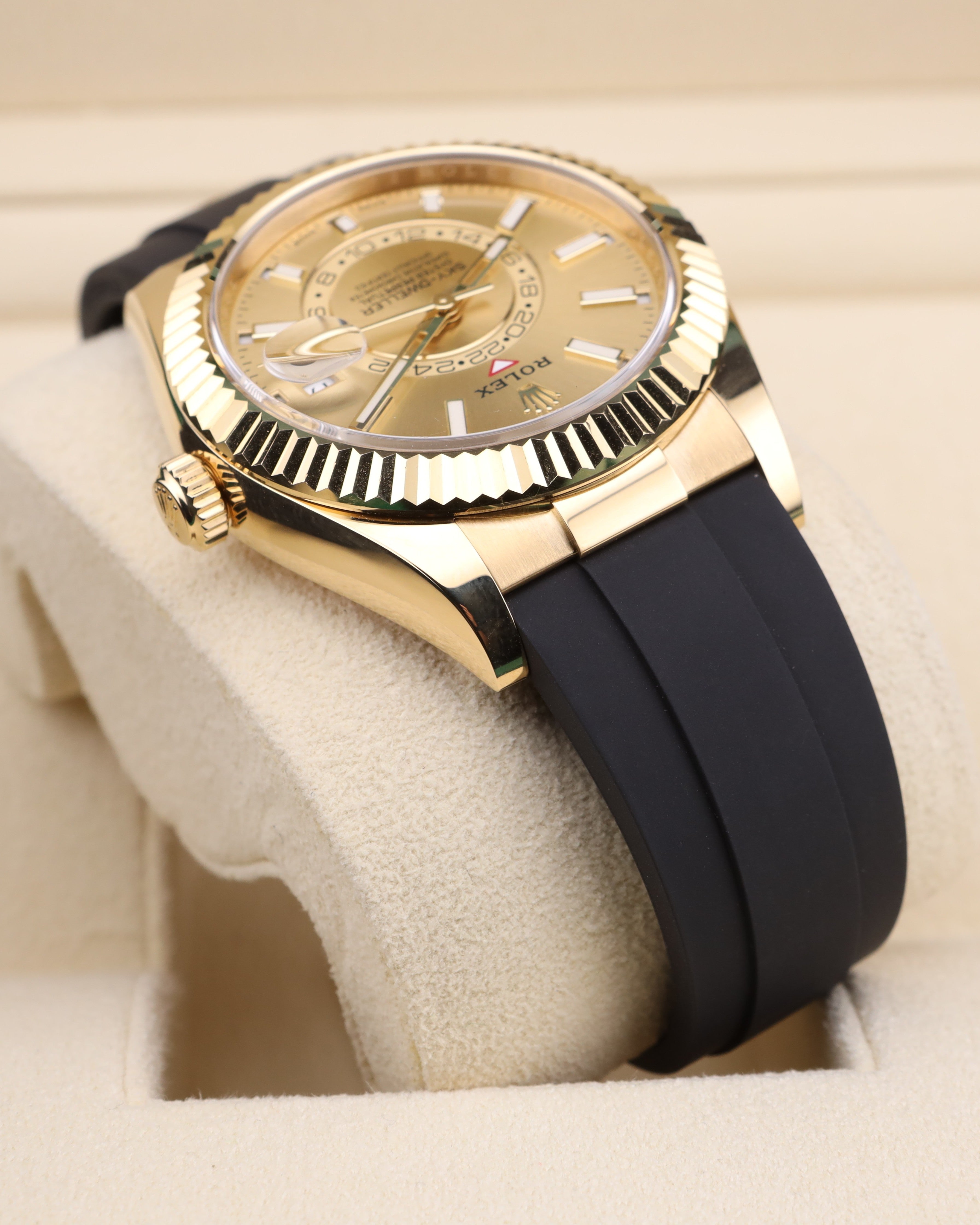 Rolex Sky-Dweller Champagne Dial Yellow Gold Oysterflex 326238 - 2021