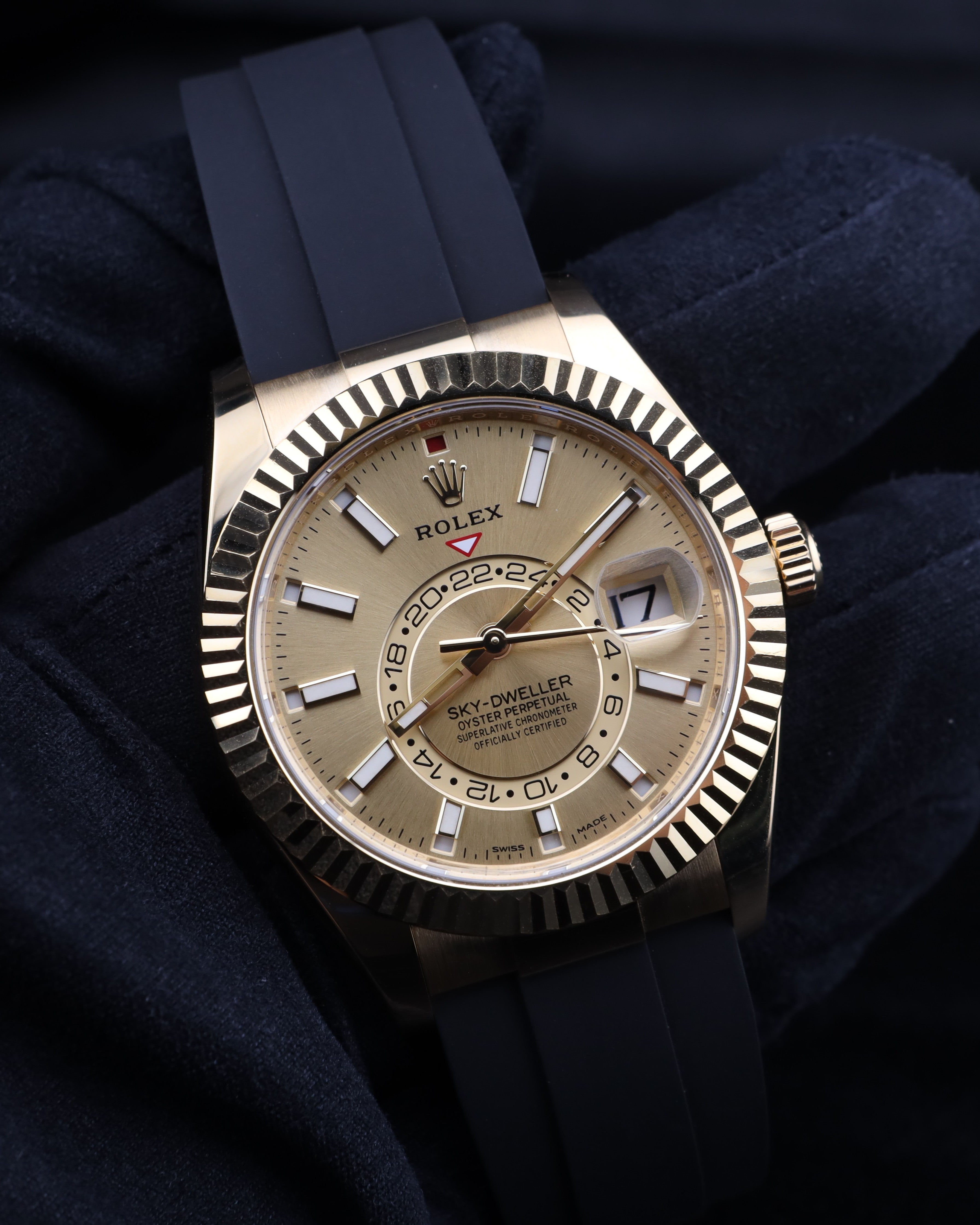 Rolex Sky-Dweller Champagne Dial Yellow Gold Oysterflex 326238 - 2021